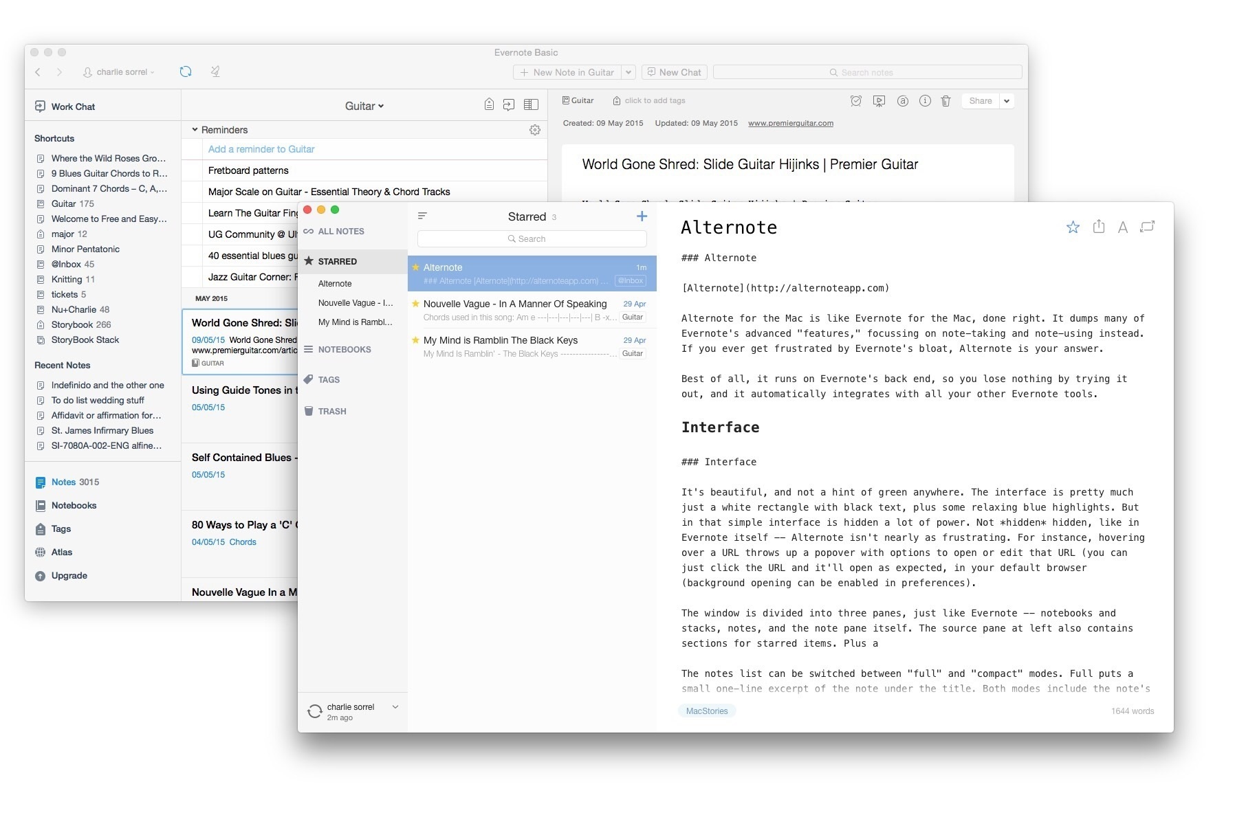 Even with Evernote's recent cleanup, Alternote is still simpler and prettier