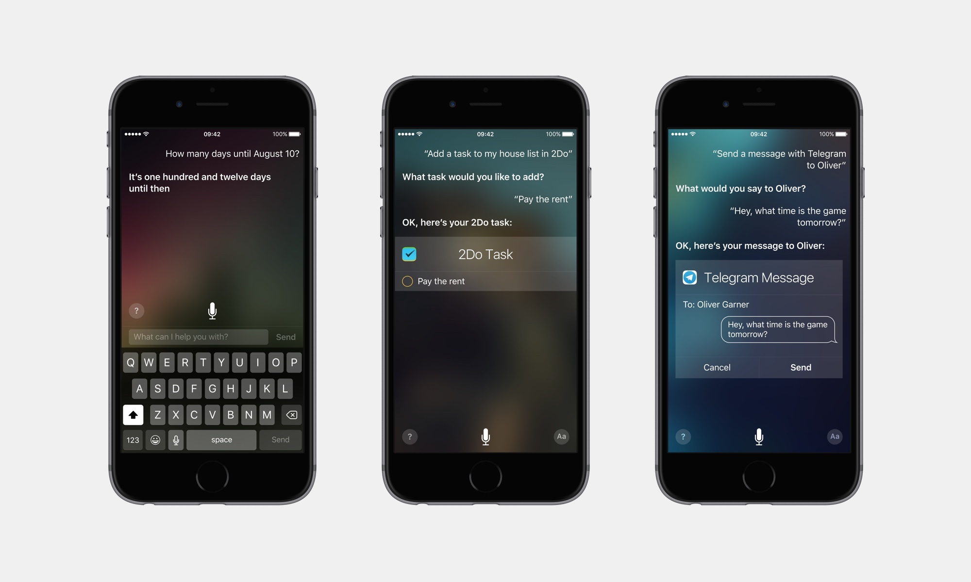 Siri API and textual conversations.