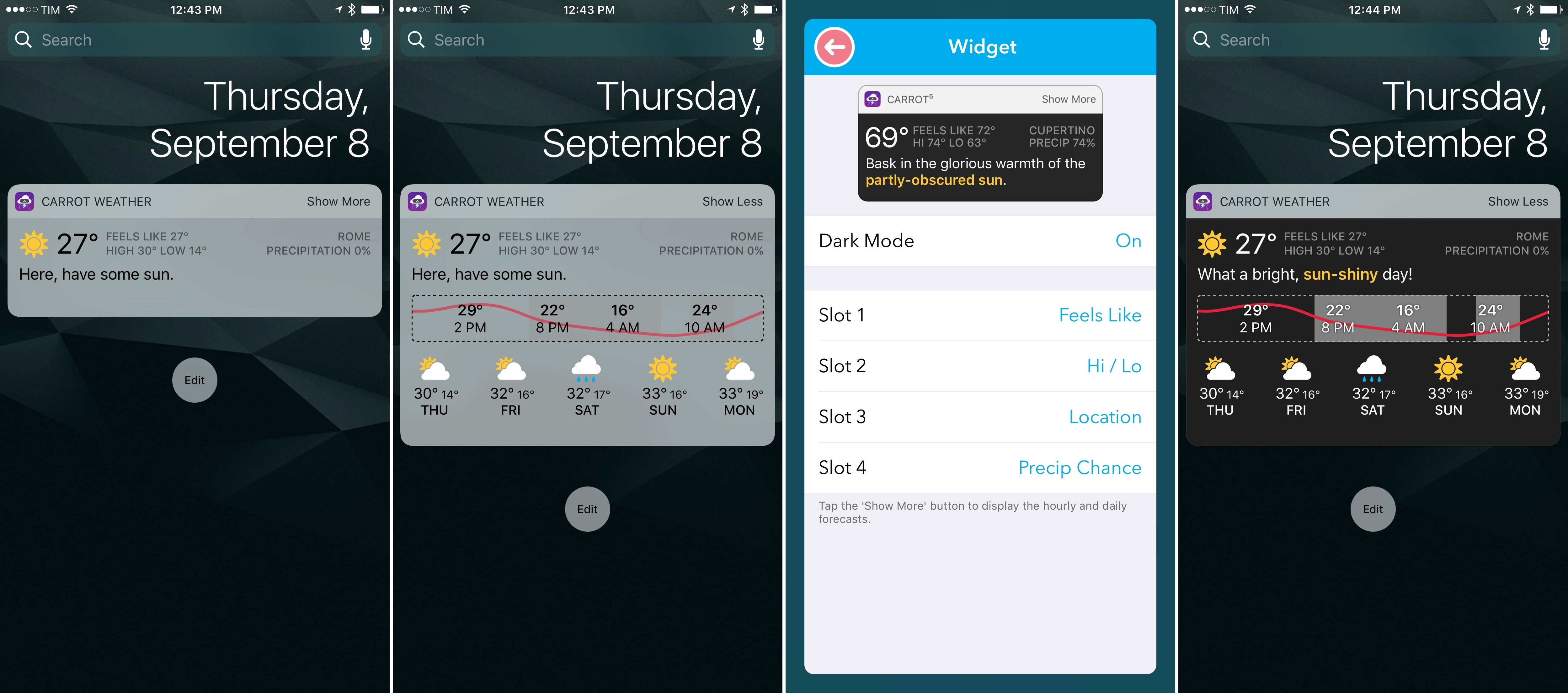 CARROT's widget can be customized with two styles.