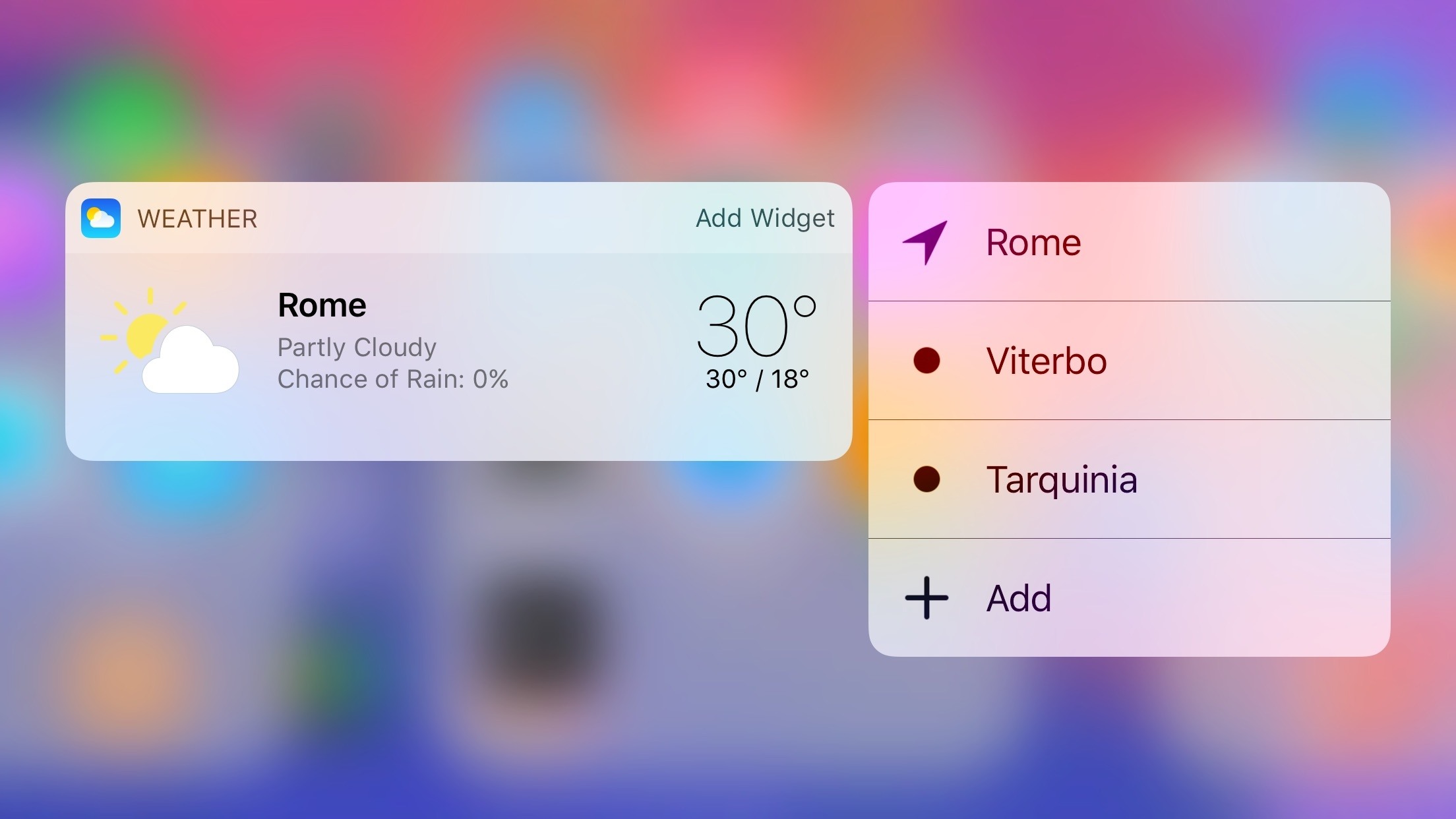 iPhone Plus models can display quick actions and widgets on the landscape Home screen as well.