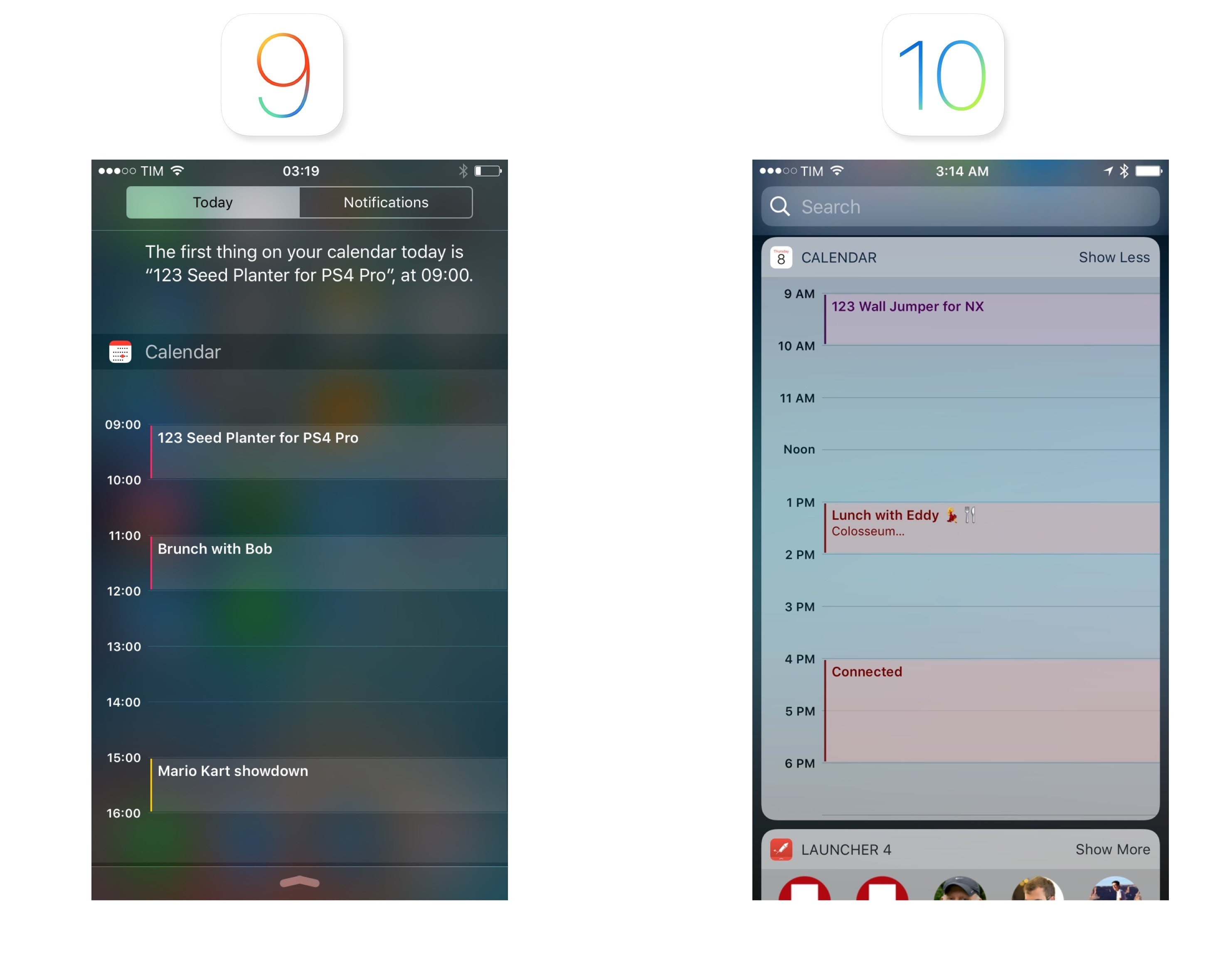 The Calendar widget is more contextual on iOS 10.