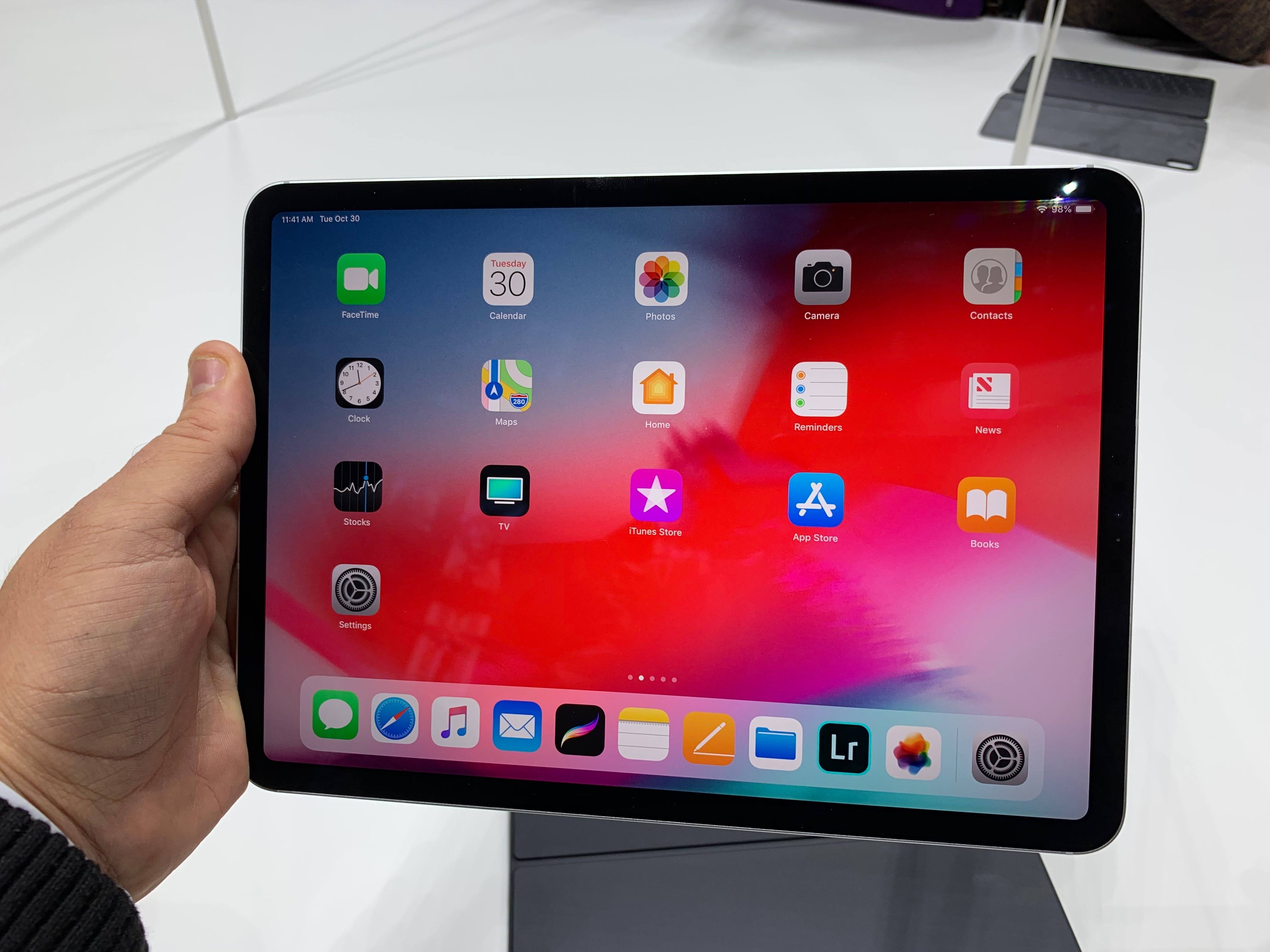 The 11-inch iPad Pro's wider form factor.