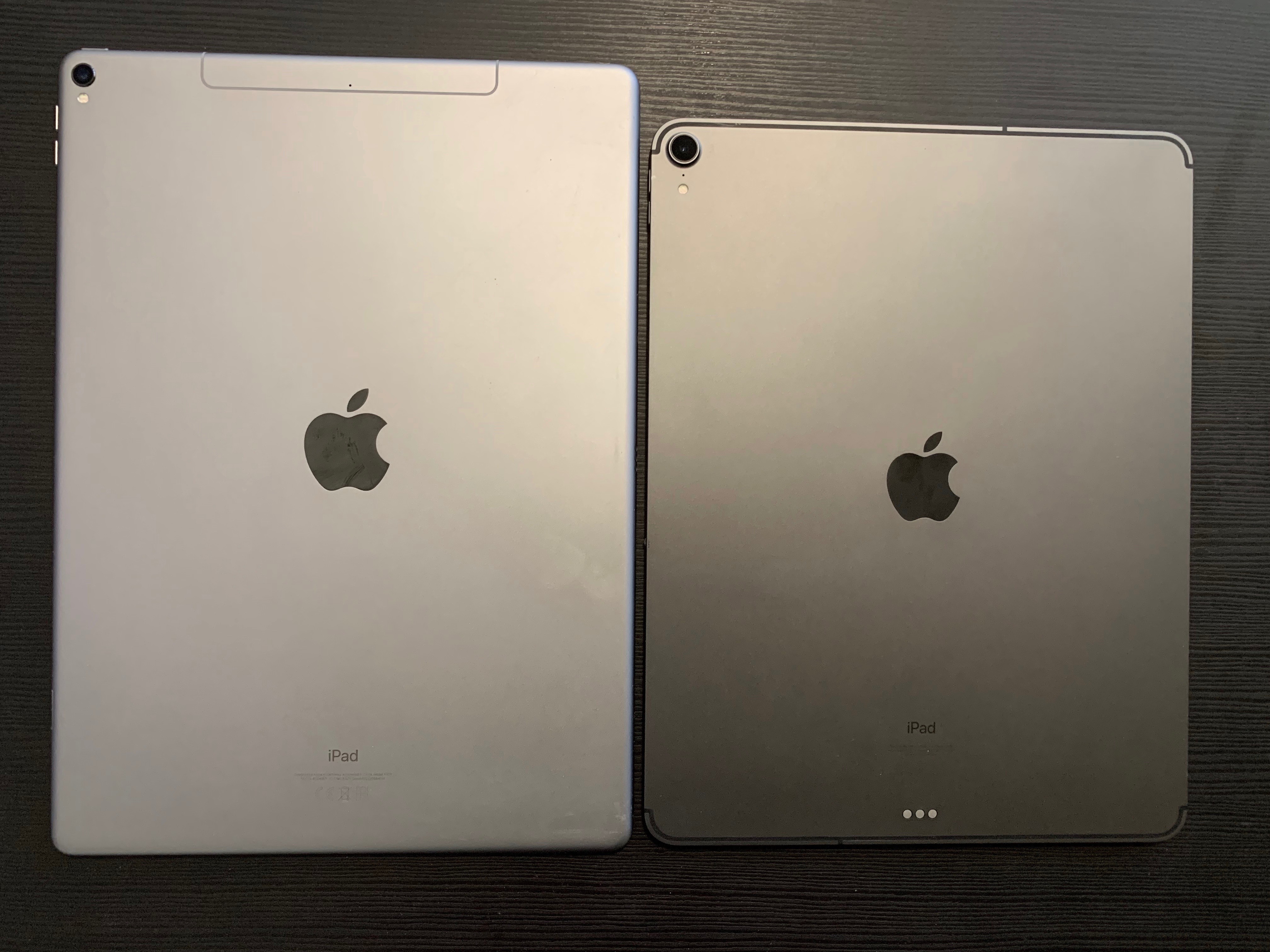 Same display size, same Space Gray color, two different generations.