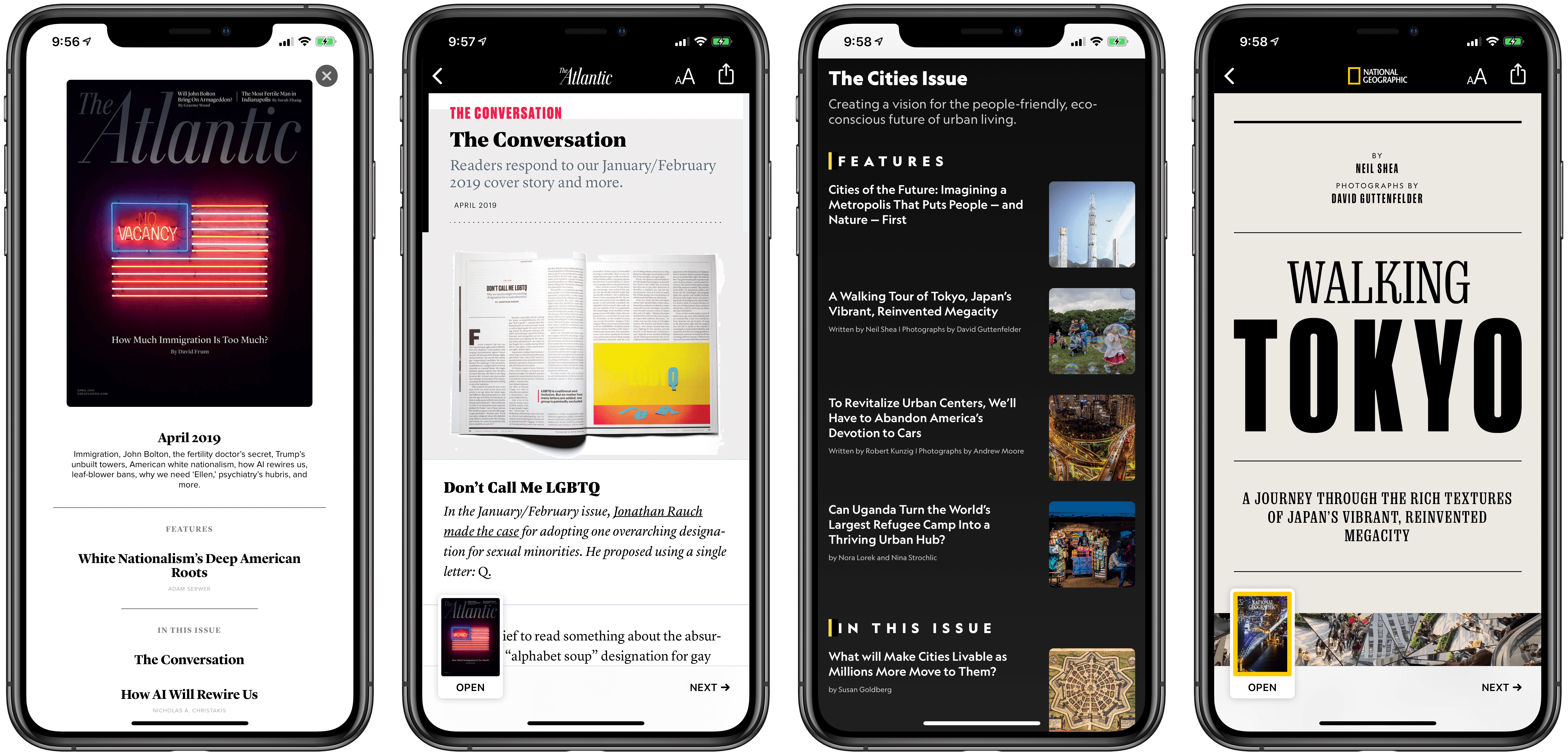 Magazines, built using Apple News Format, in Apple News+.