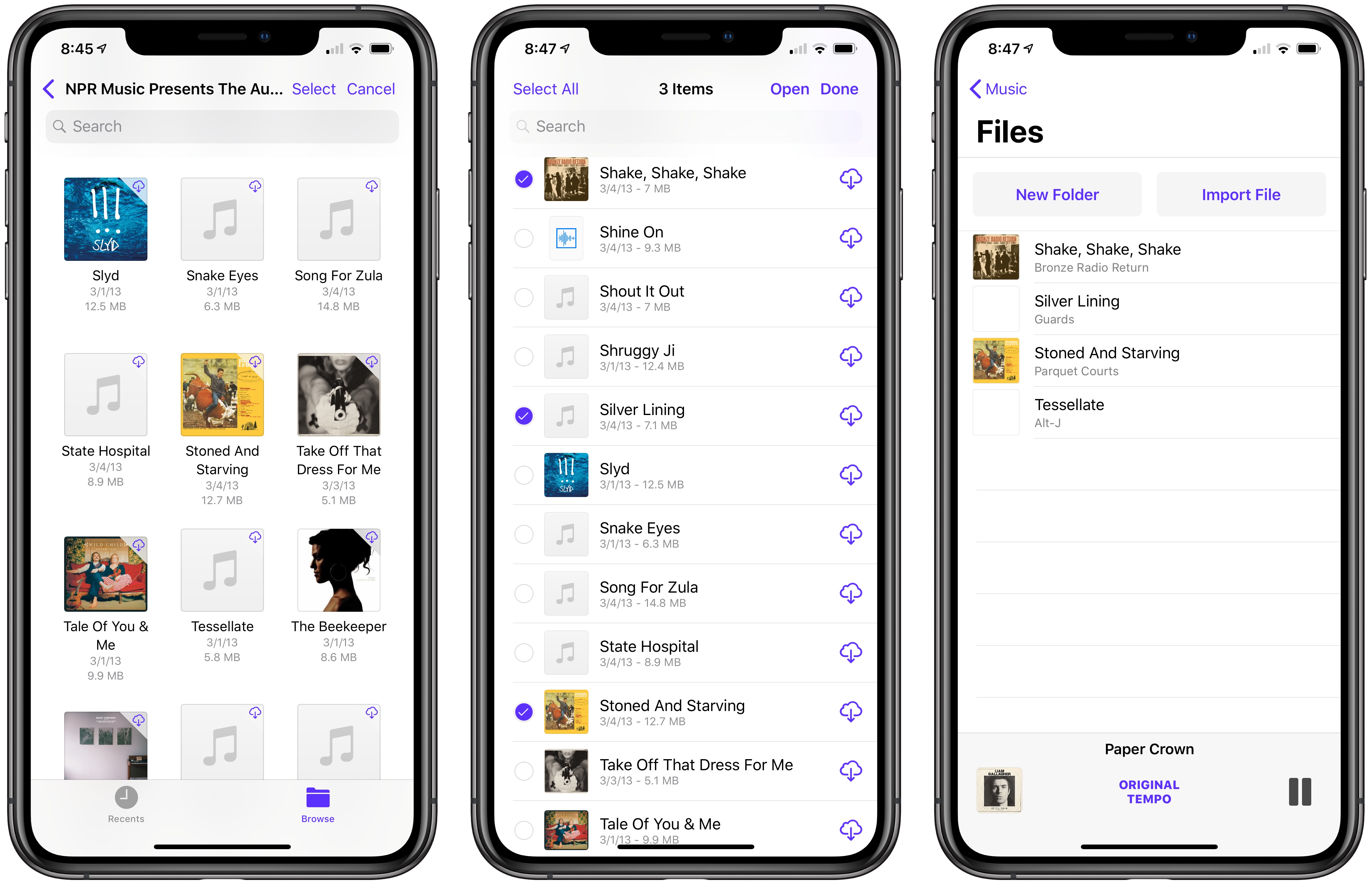Songs can be added to Perfect Tempo with the iOS document browser too.