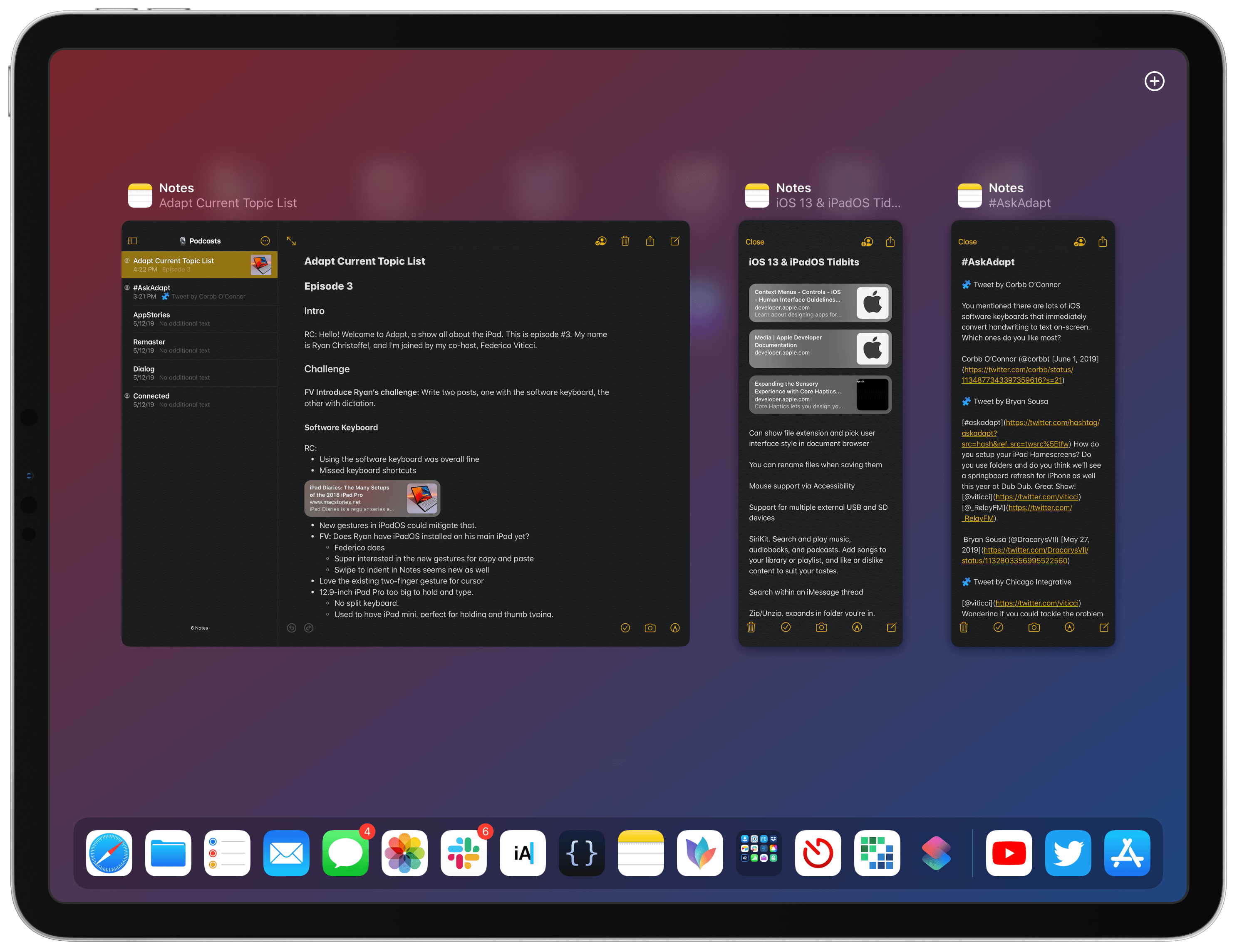 Exposé for apps in iPadOS.