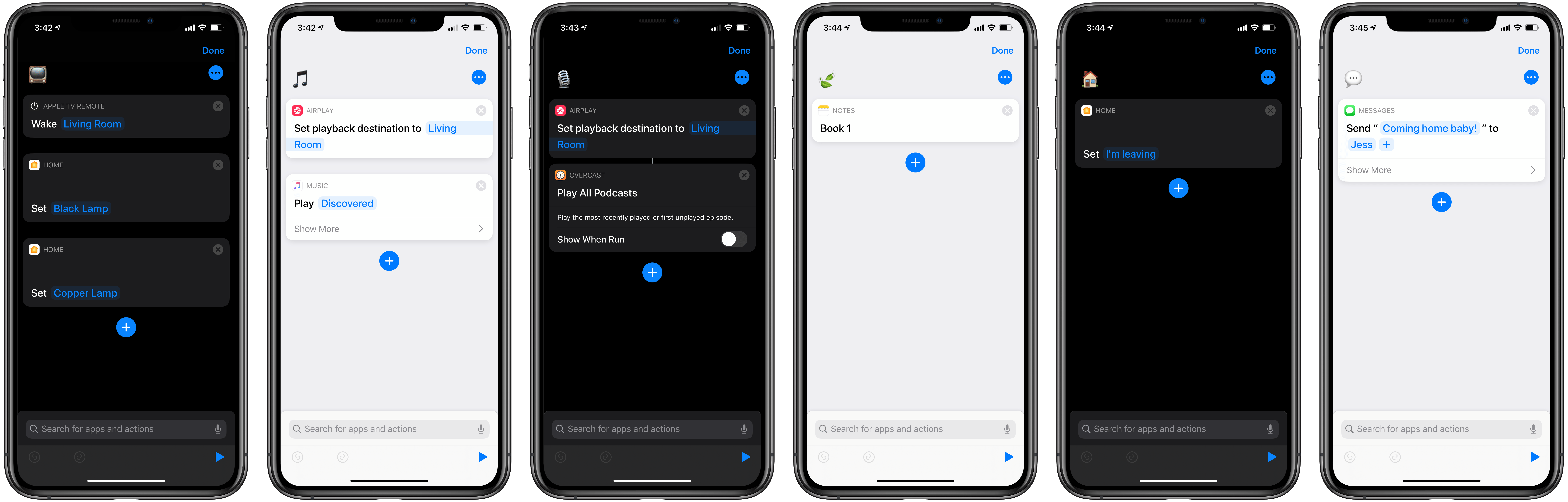 My Home screen shortcuts, some of which have iOS 13-exclusive actions.