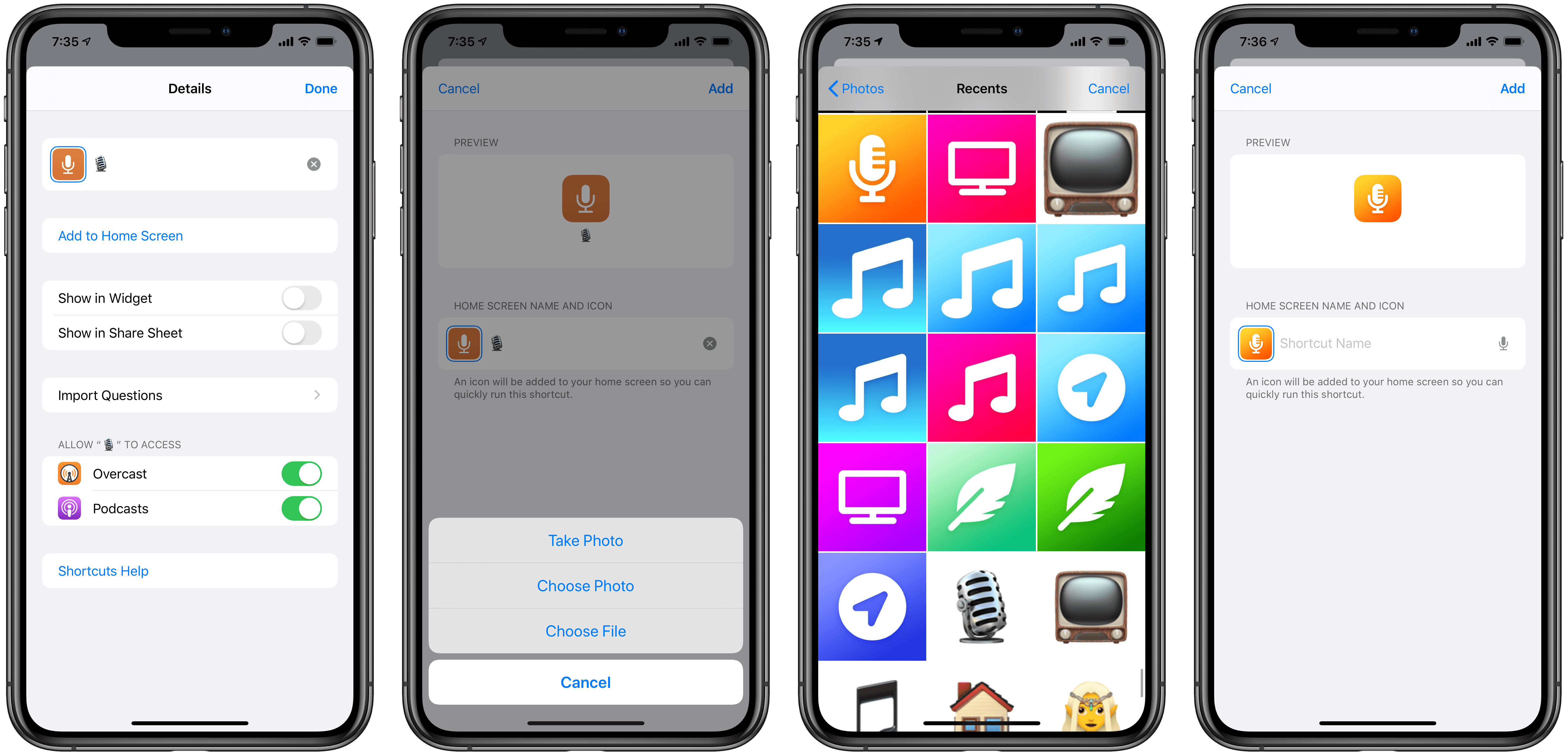 You can choose custom images for shortcuts added to the Home screen.