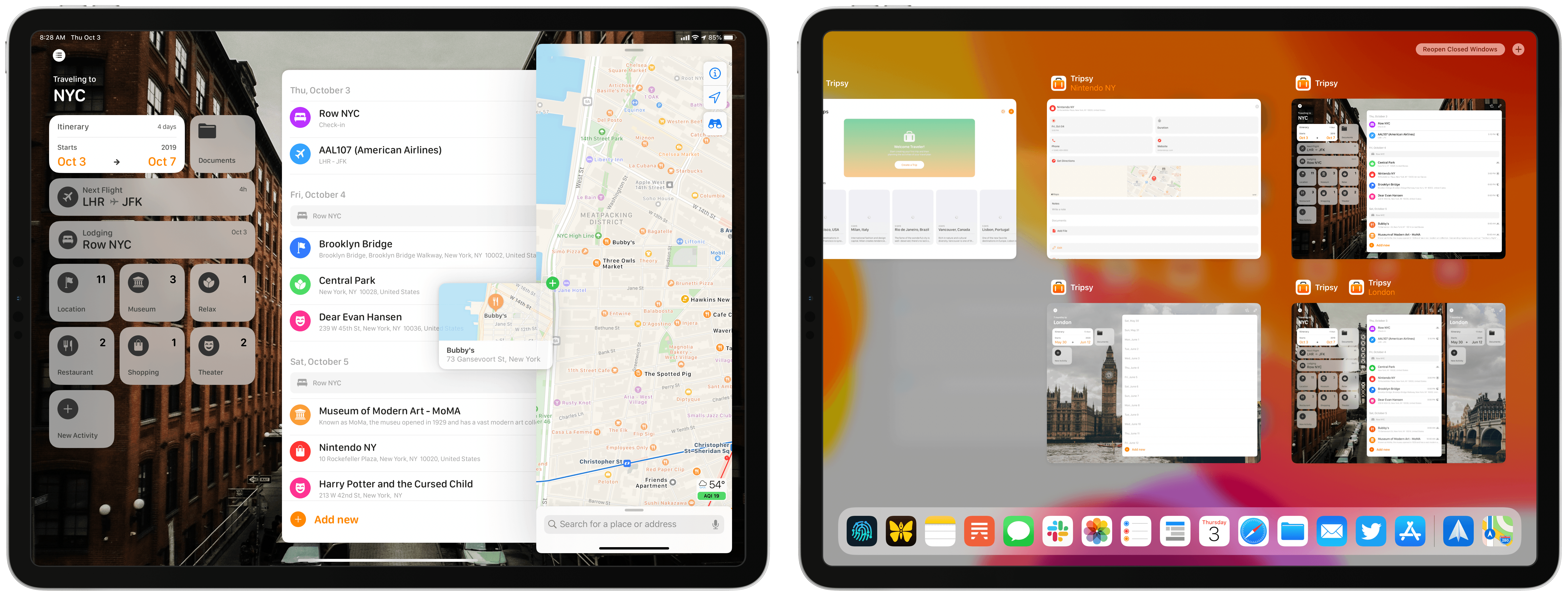 apple notes travel itinerary
