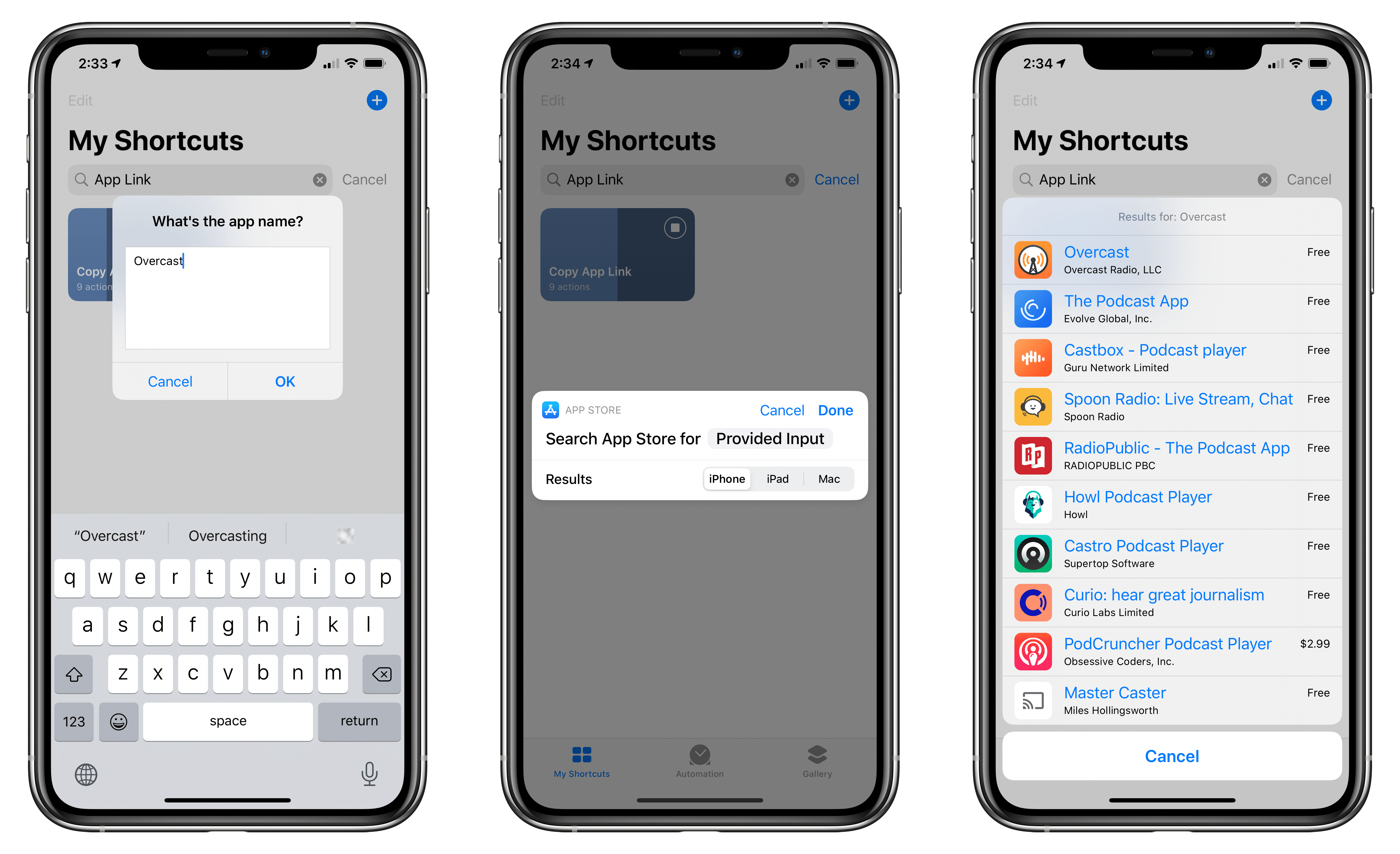 Searching the App Store from Shortcuts.