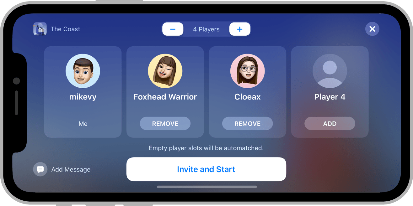 The multiplayer UI. Source: Apple.