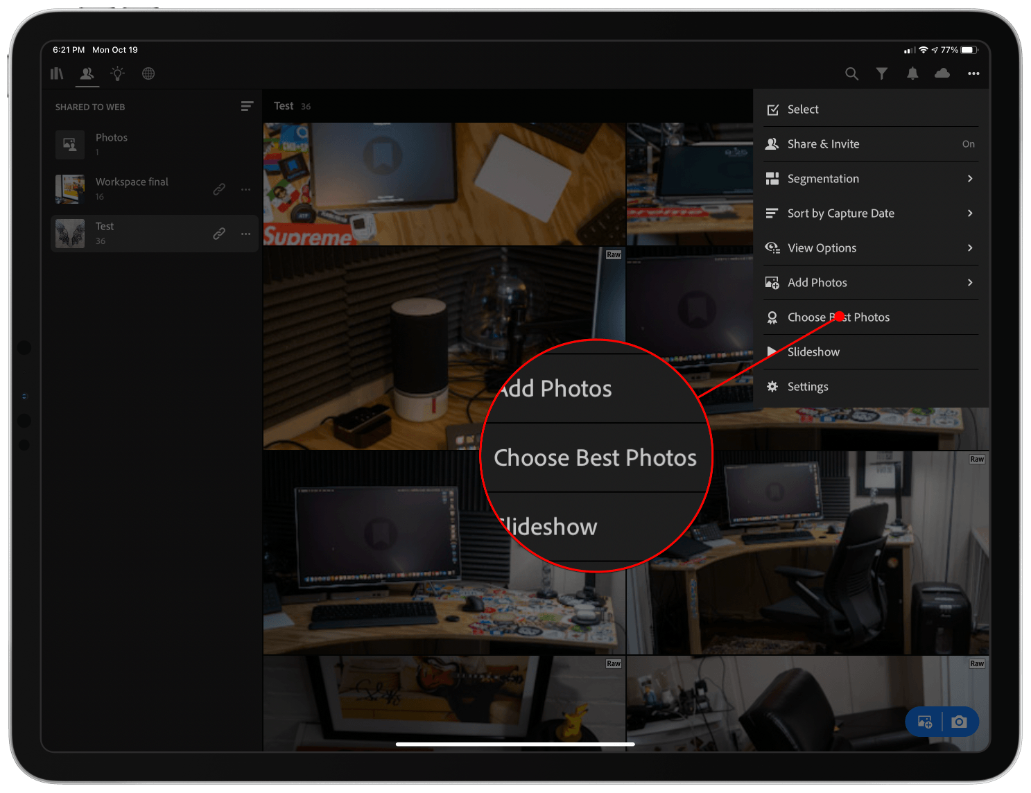 Letting Lightroom pick the best photos in an album.