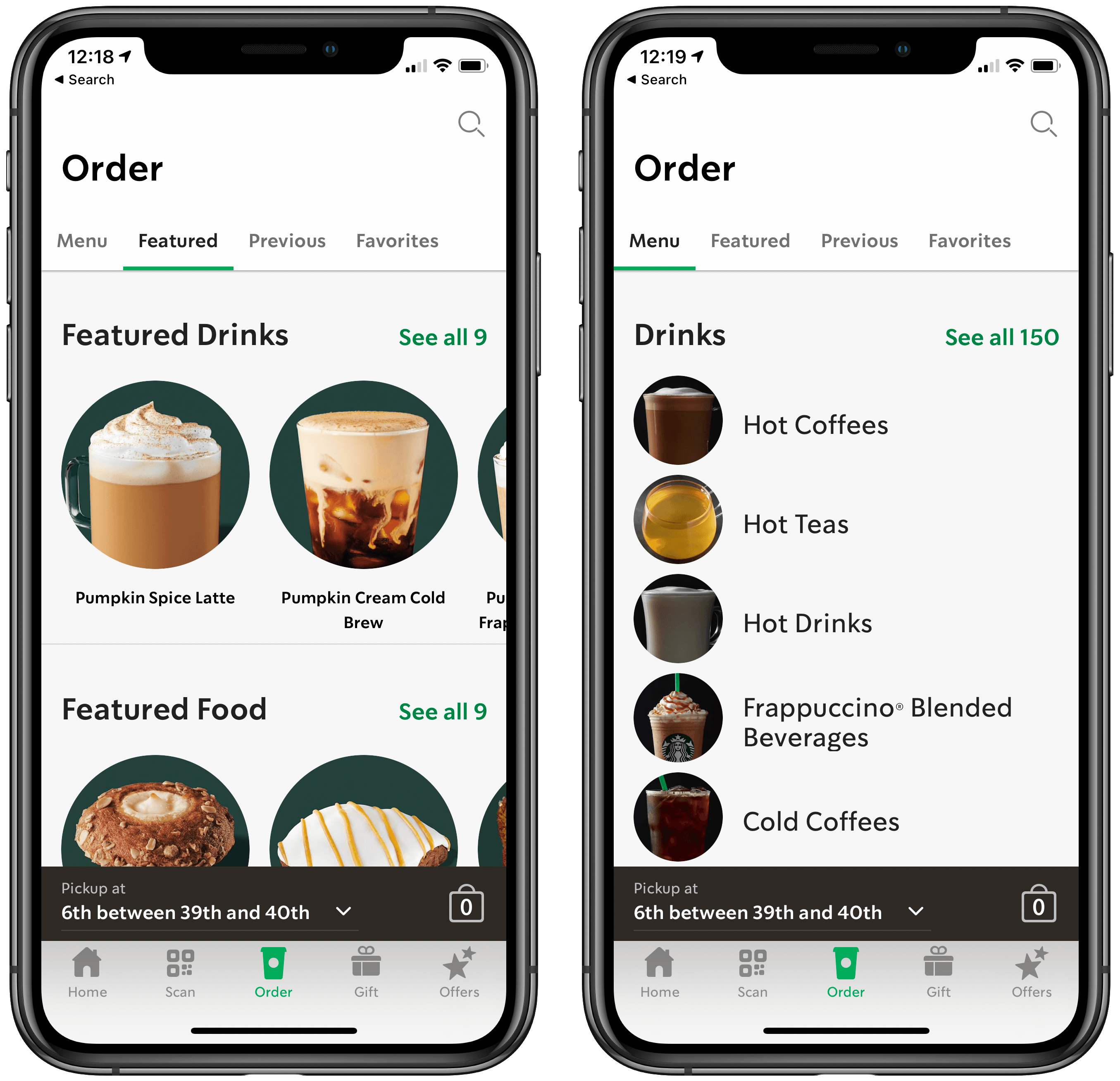 A portion of Starbucks’ Order tab would make a perfect App Clip.