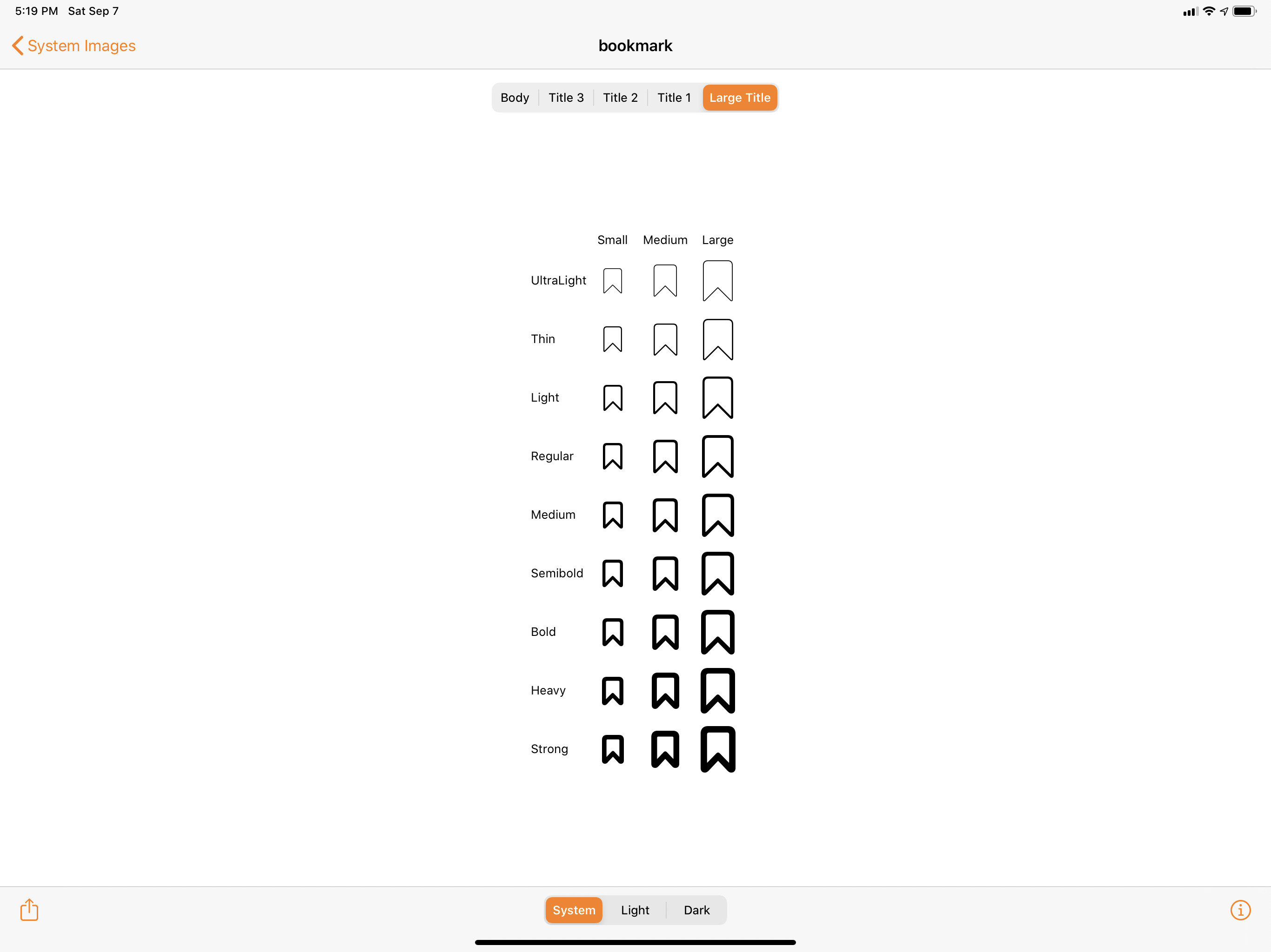 Multiple weights for SF Symbols.