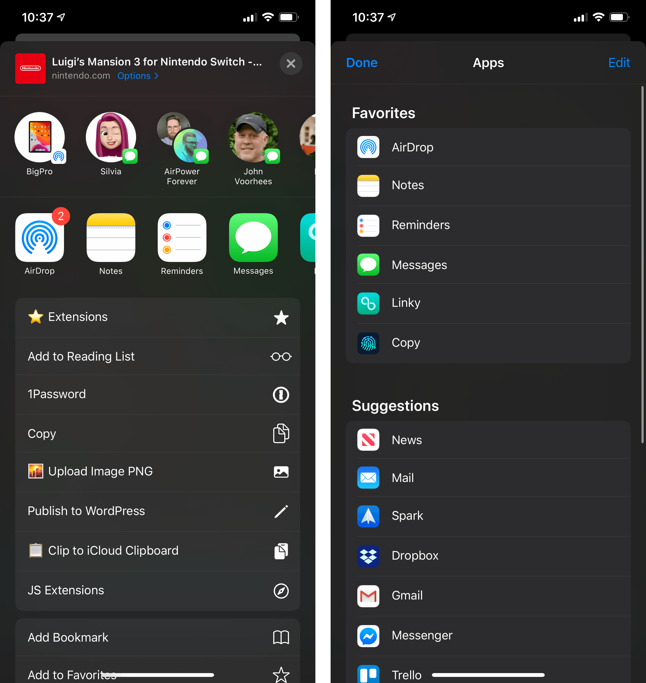 Using share extensions in iOS 13.