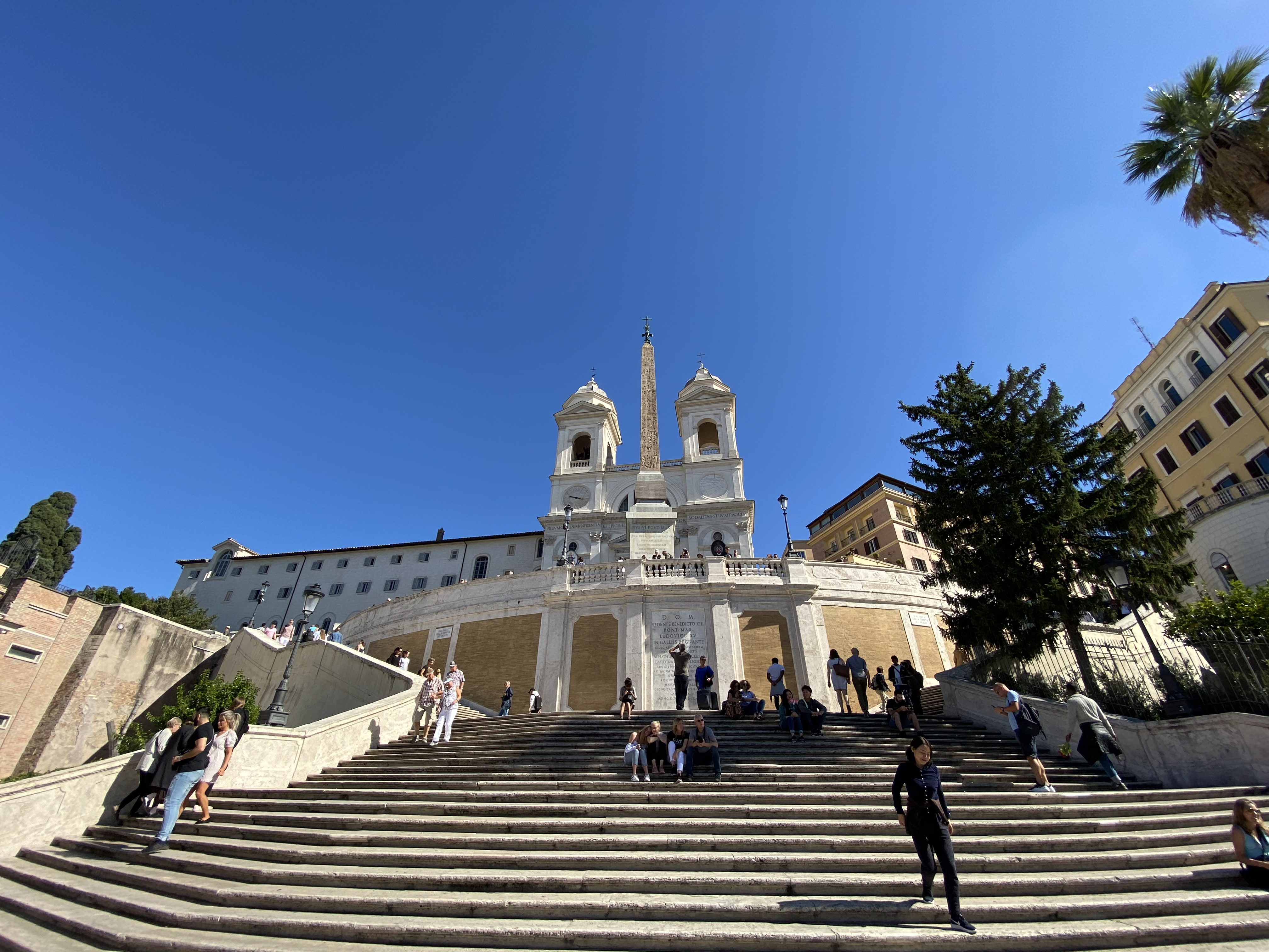 The Spanish Steps and Trinità dei Monti, ultra-wide camera.