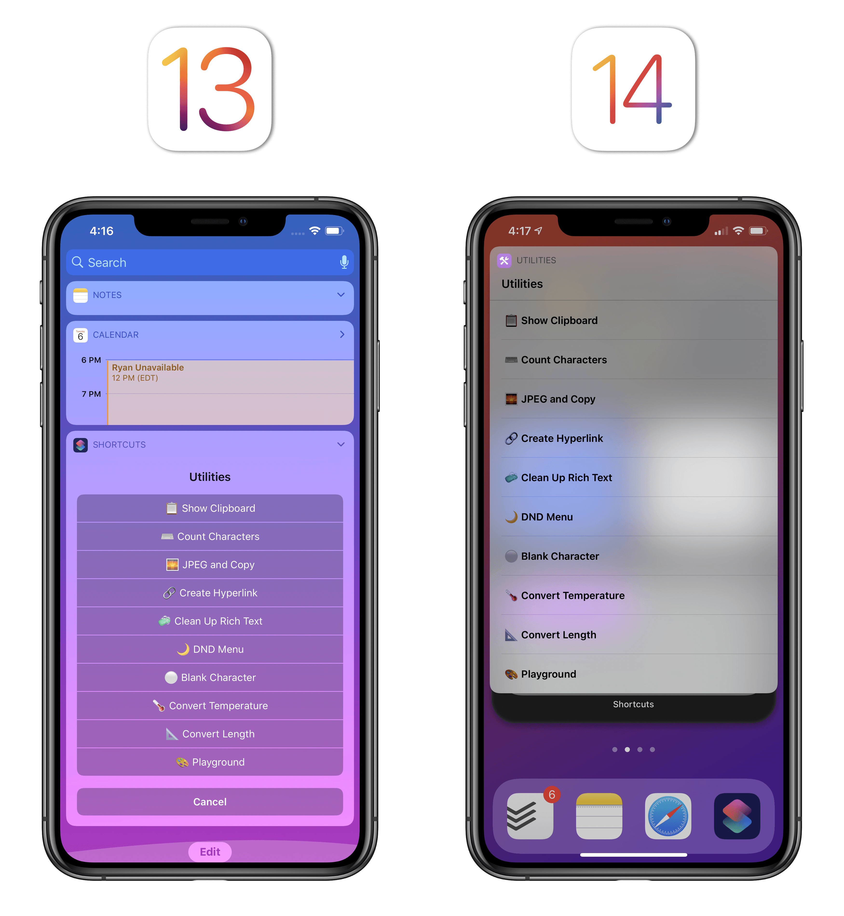 In iOS 14, you can run shortcuts from anywhere on the Home Screen with compact UI.
