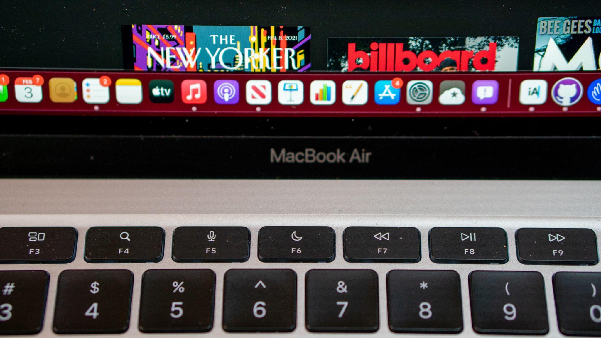 The Air adds Spotlight, Dictation and Siri, and Do Not Disturb function keys.