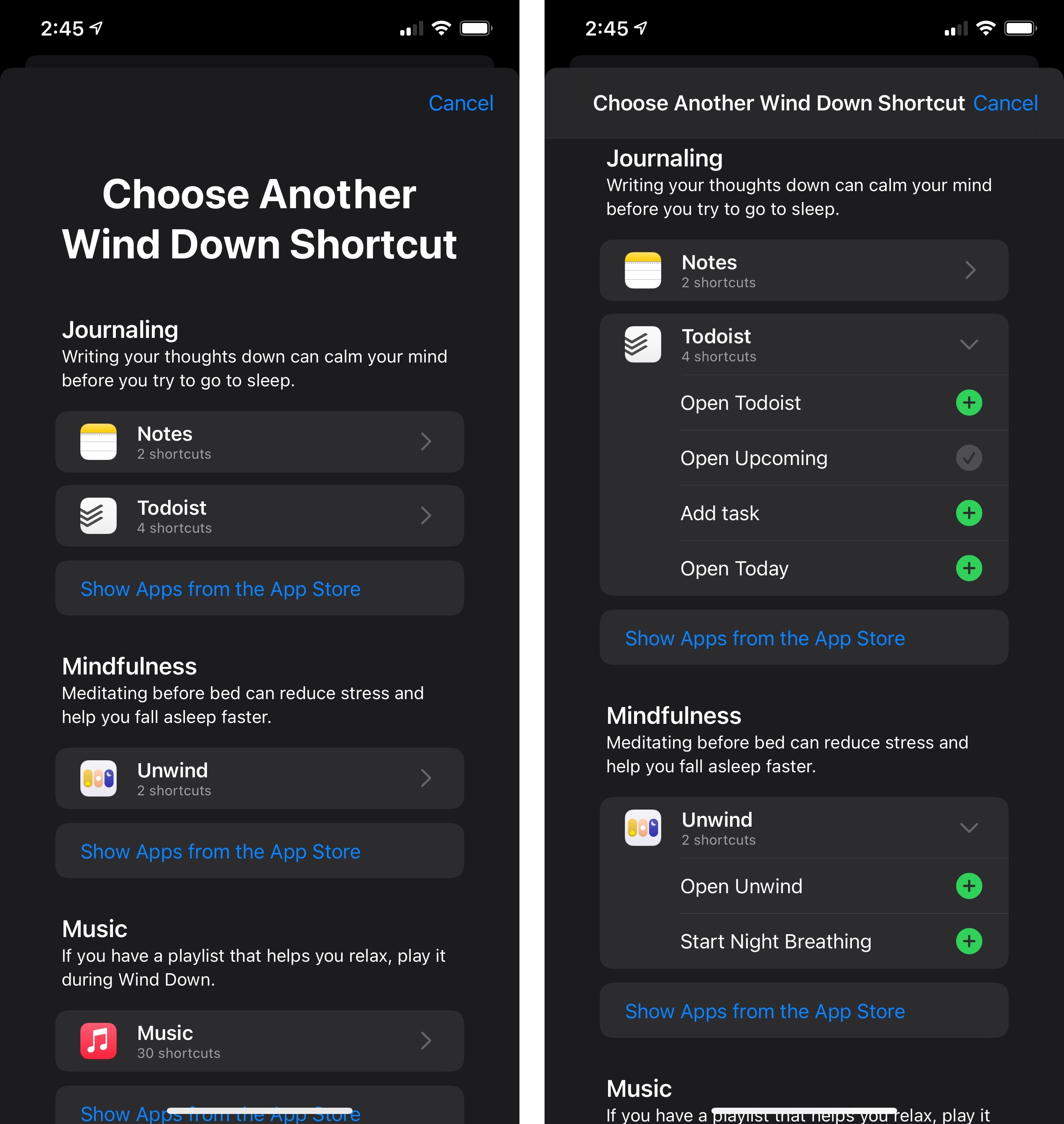 Shortcuts you add from Health's recommendations will also appear in the Shortcuts app as one-action shortcuts.