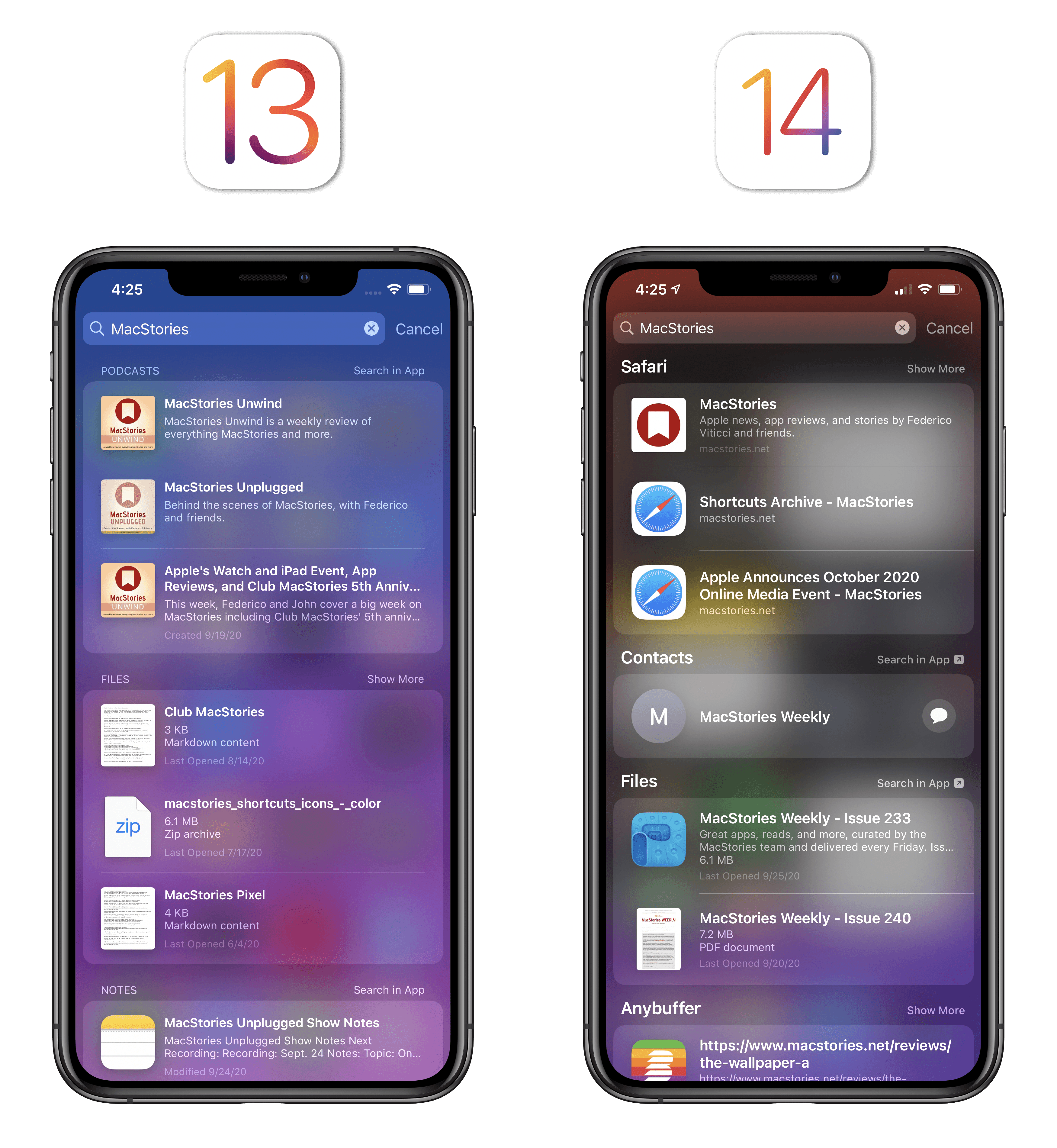 The refreshed look for Search in iOS 14.