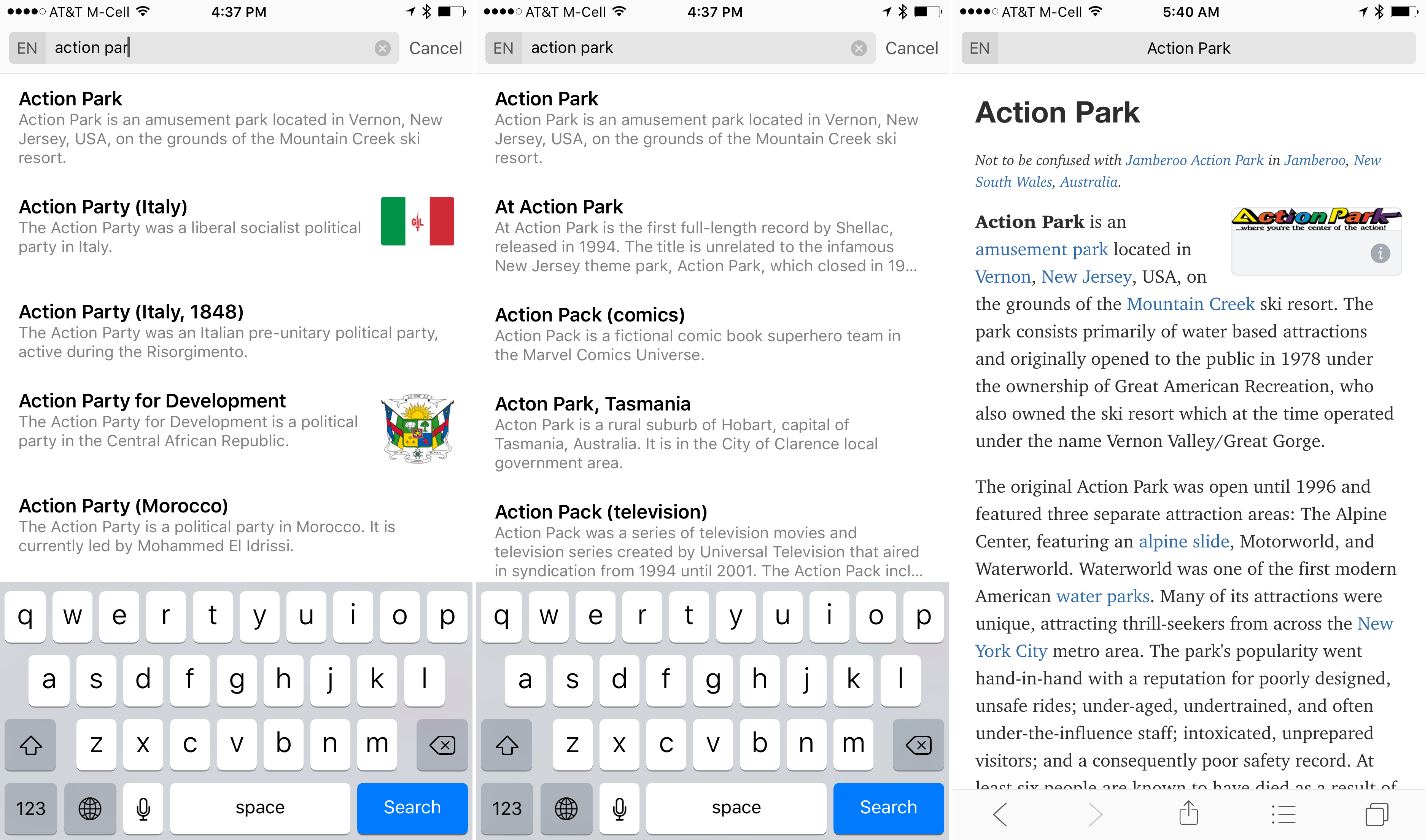 Wonder updates your search as you type.