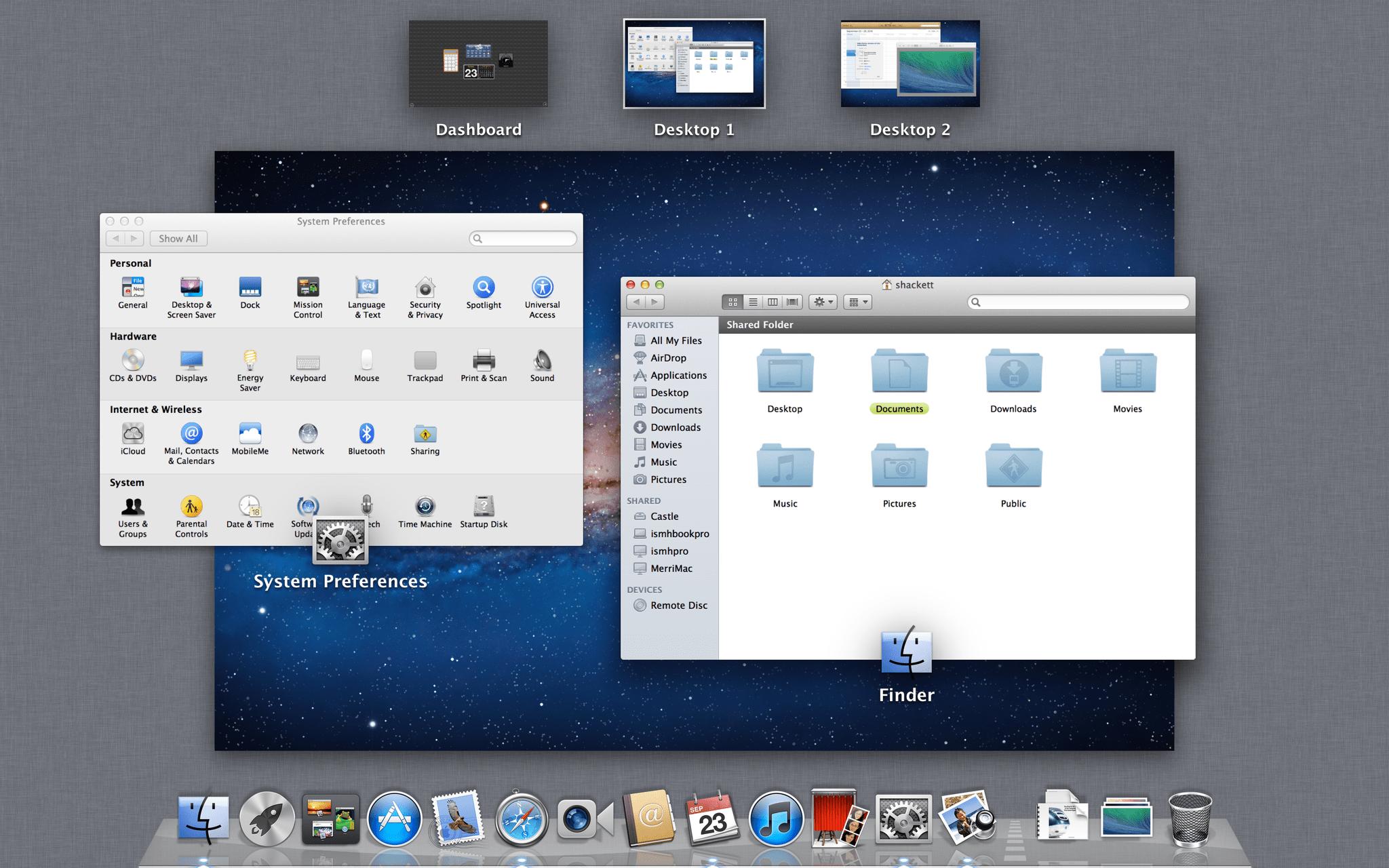 In 2011, as part of OS X Lion, Apple introduced 'Mission Control', which lets you see an overview of all your open windows, fullscreen apps, and spaces. Source: [512 Pixels macOS Screenshot Library](https://512pixels.net/projects/aqua-screenshot-library/mac-os-x-10-7-lion/)