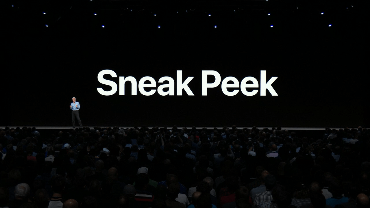 The story begins with a Sneak Peek at the end of a WWDC keynote in 2018.
