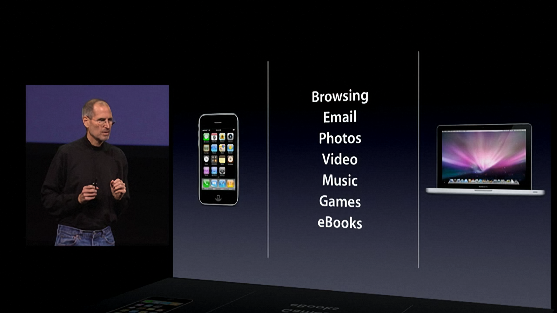 Jobs explained that a third category of device had to be 'far better at some key things.'