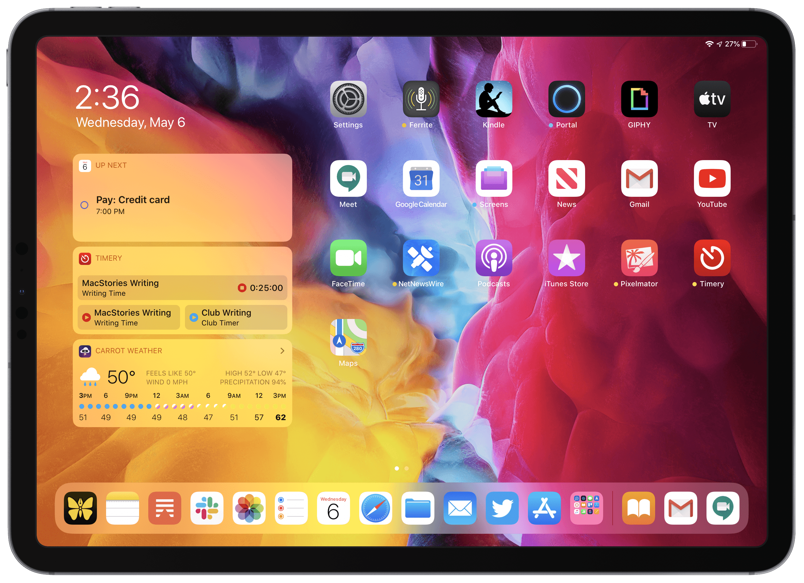 The 11-inch Home screen has a couple limitations.