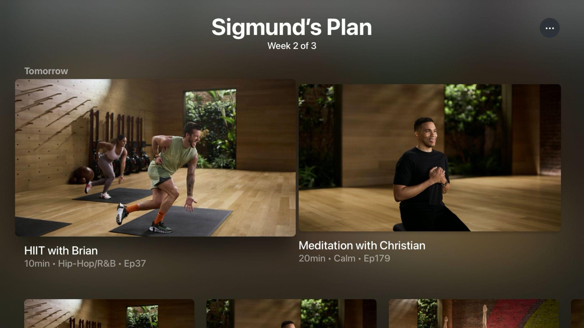 Once set up on iPhone, custom plans are ready to access in Fitness on Apple TV.