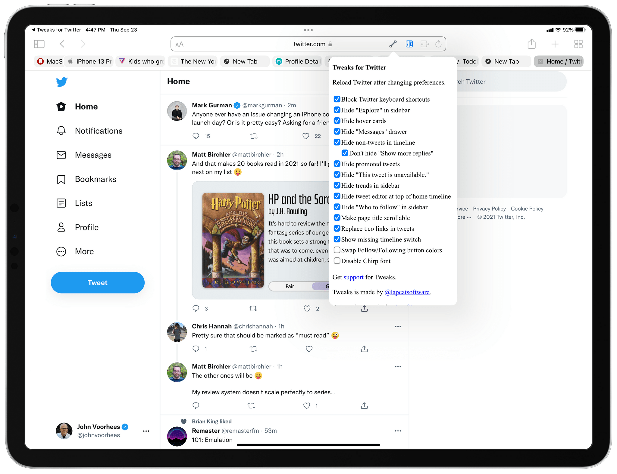 twitter extension for safari