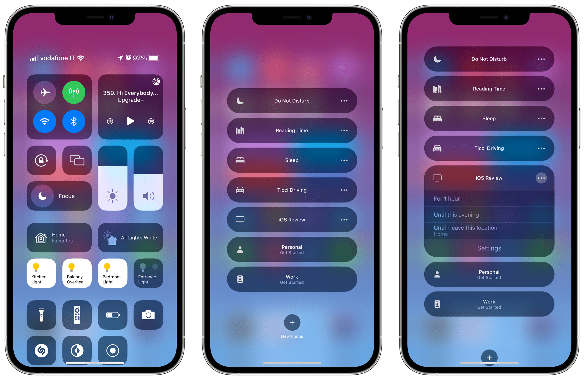 Focus in iOS 15's Control Center.