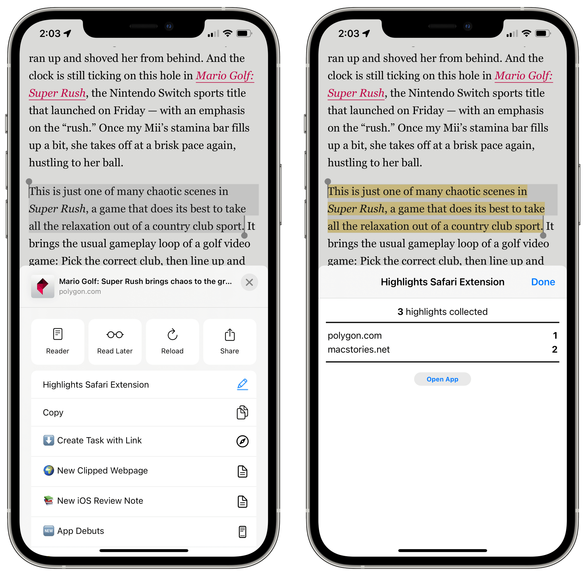 On iPhone, web extensions can present sheets instead.