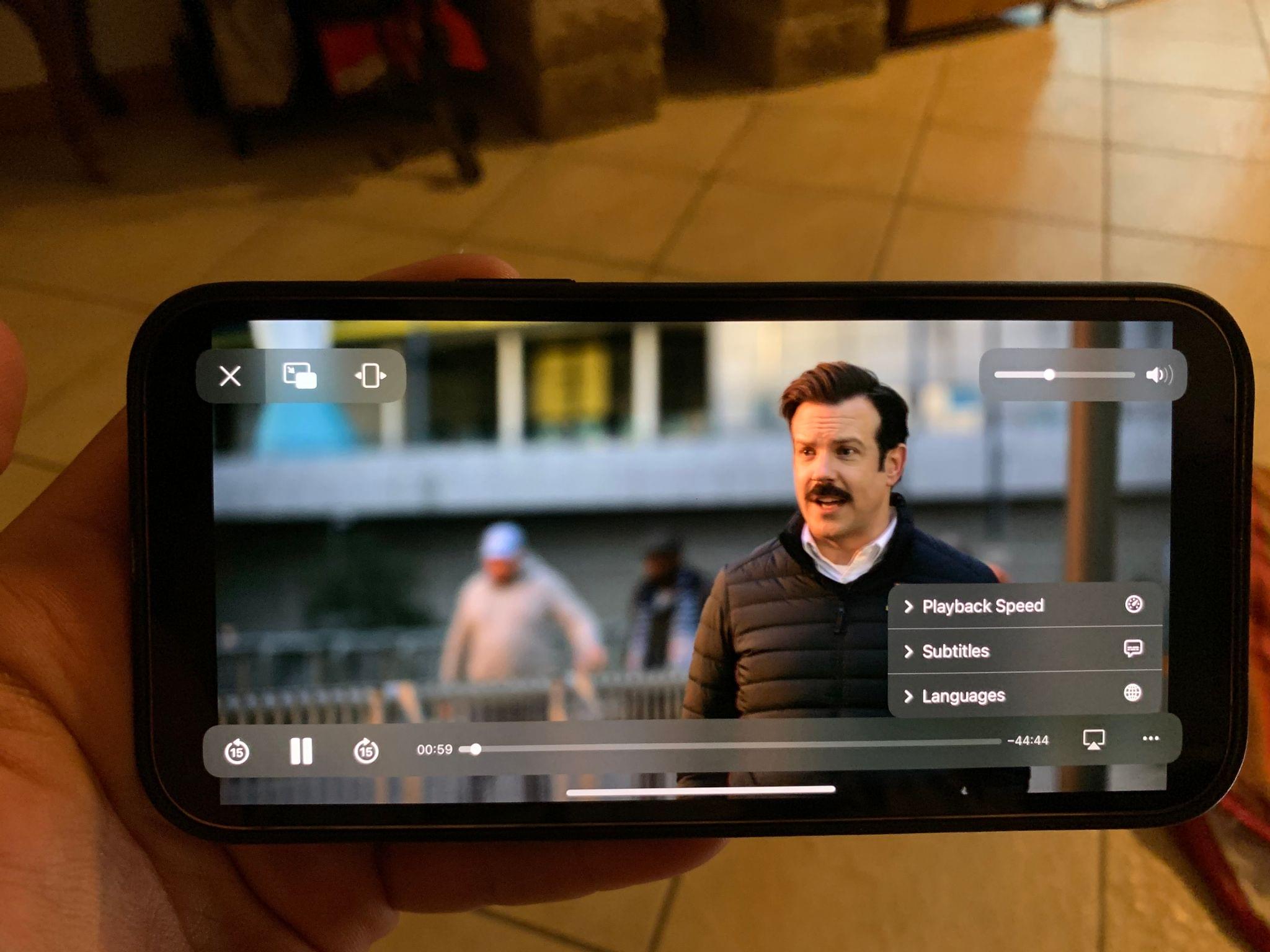 DRM won't let me take a screenshot of the video player and Ted Lasso? There, I took a picture instead. Am I right, Coach?