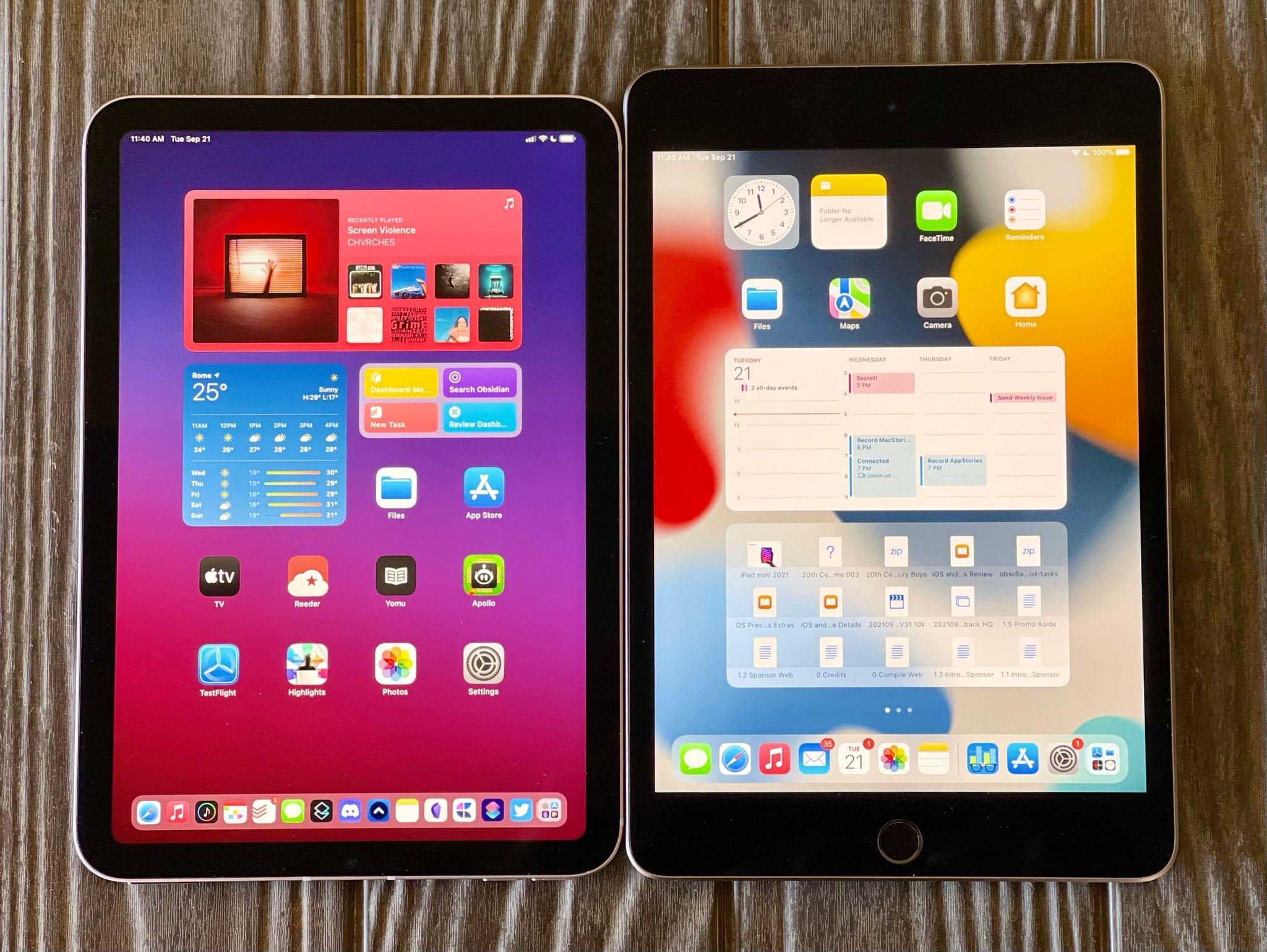 The new iPad mini is physically smaller than the old model, but it has a taller display.