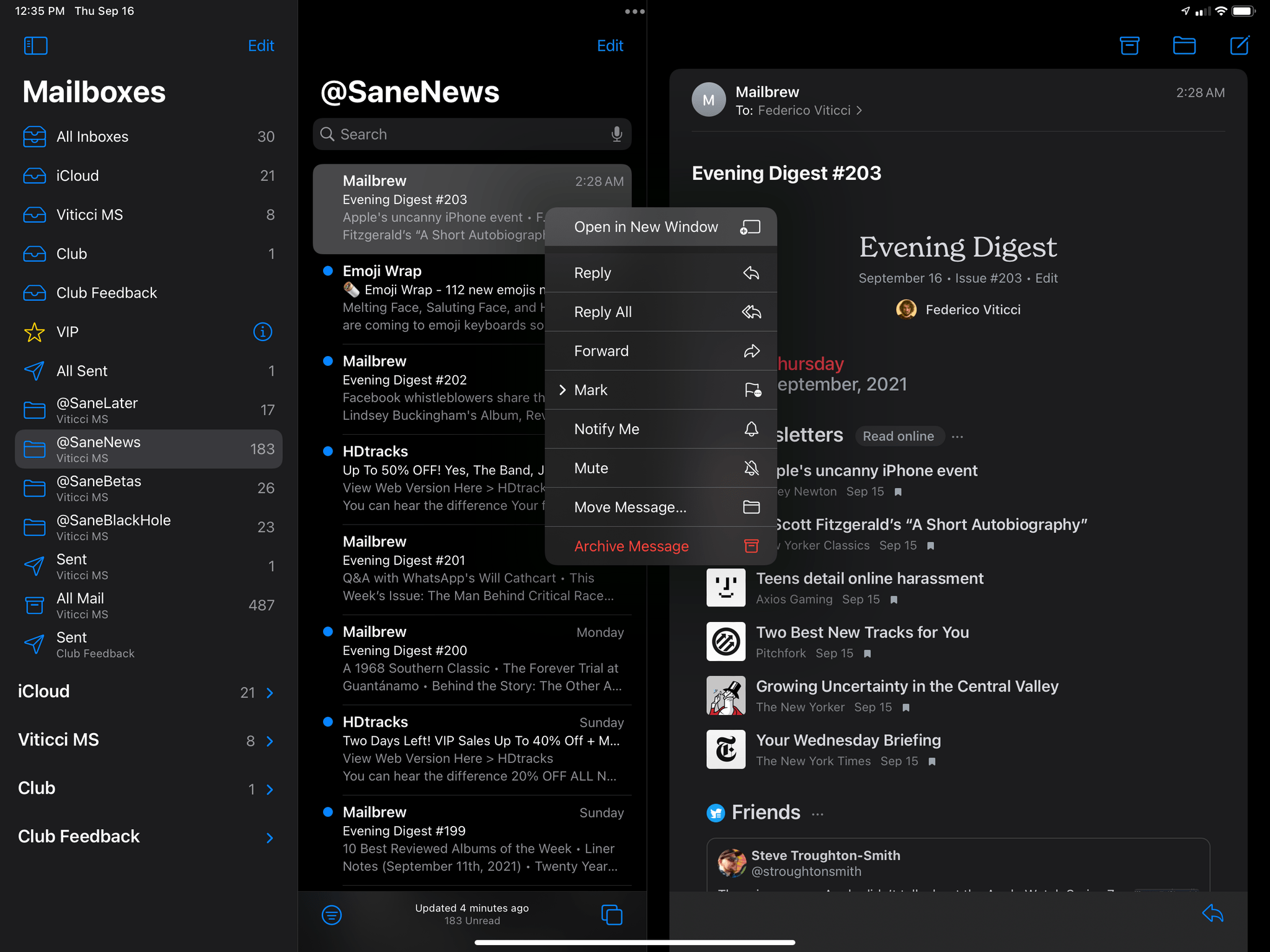 The standard 'Open in New Window' button can open center windows in iPadOS 15.
