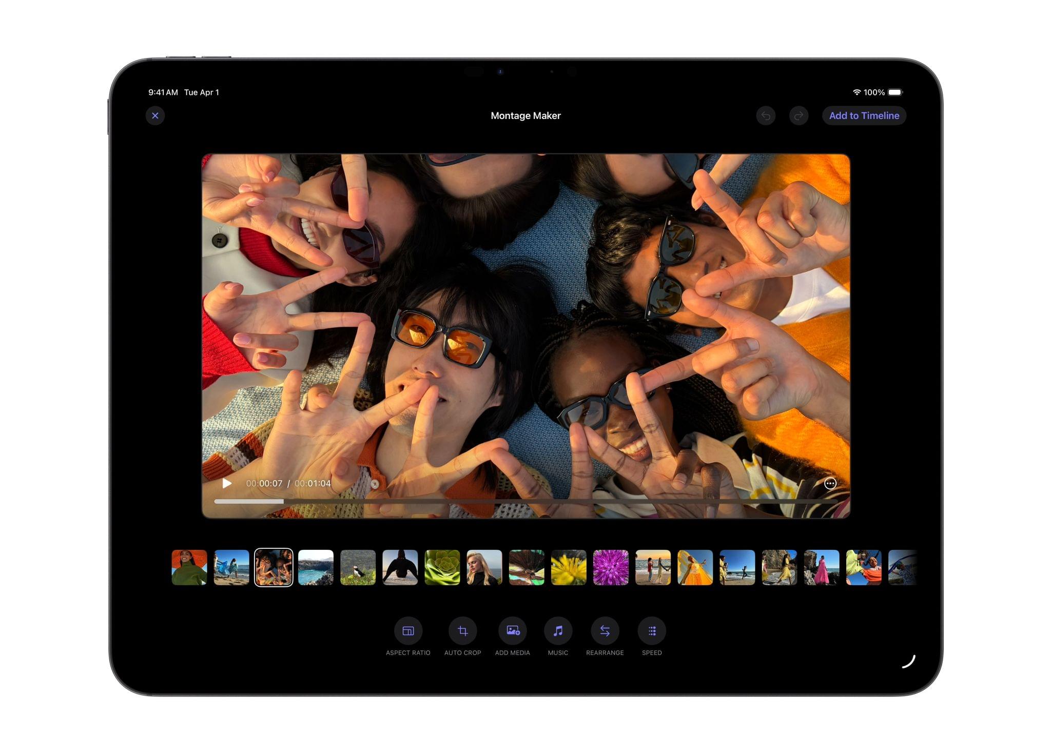 Montage Maker in Final Cut for iPad. Source: Apple.