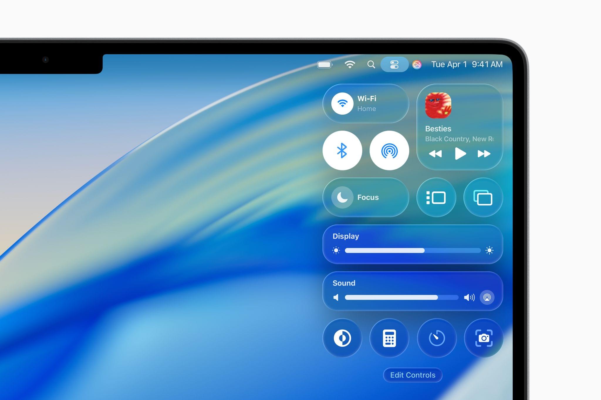 The redesigned Control Center will be customizable just like on iOS and iPadOS, with the ability to add controls provided by apps installed on your iPhone. Source: Apple.