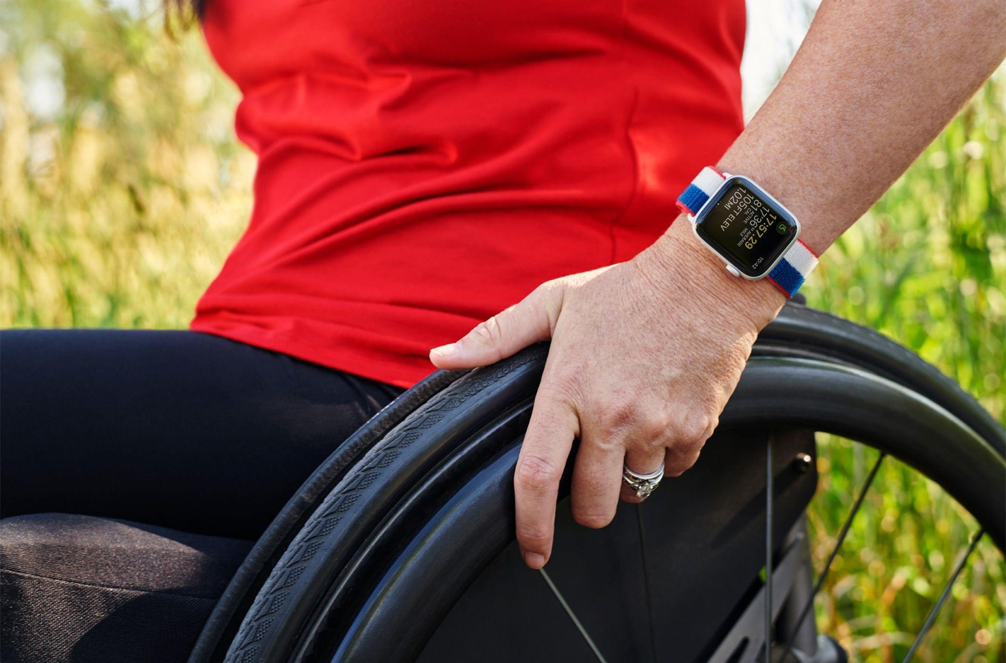 The US Sports Loop band from Apple's International Collection modeled by Olympic gold medalist Amy Van Dyken.