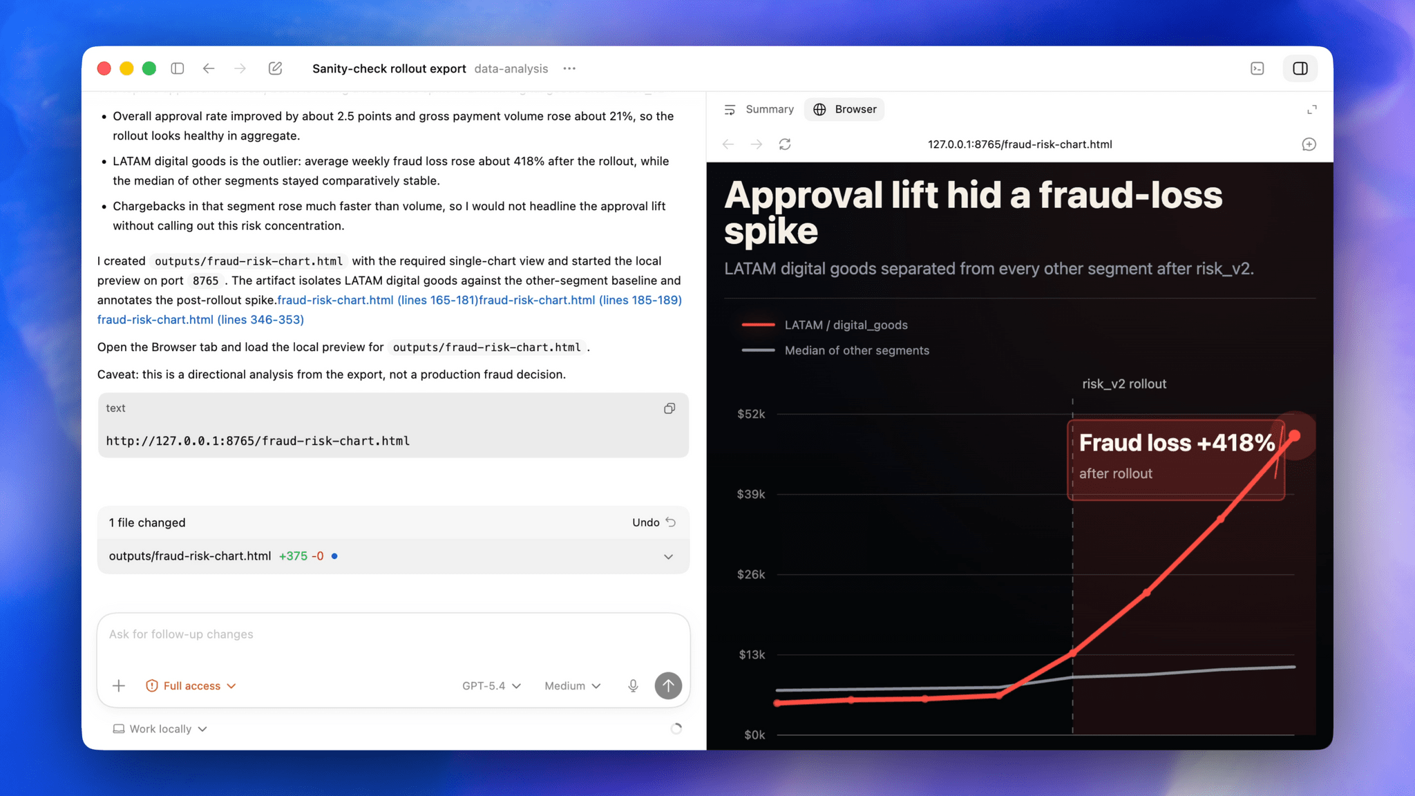 Codex's built-in browser. Source: OpenAI