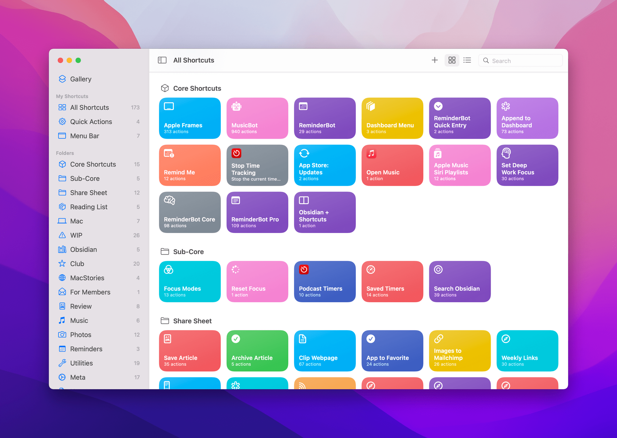 Shortcuts for Mac.