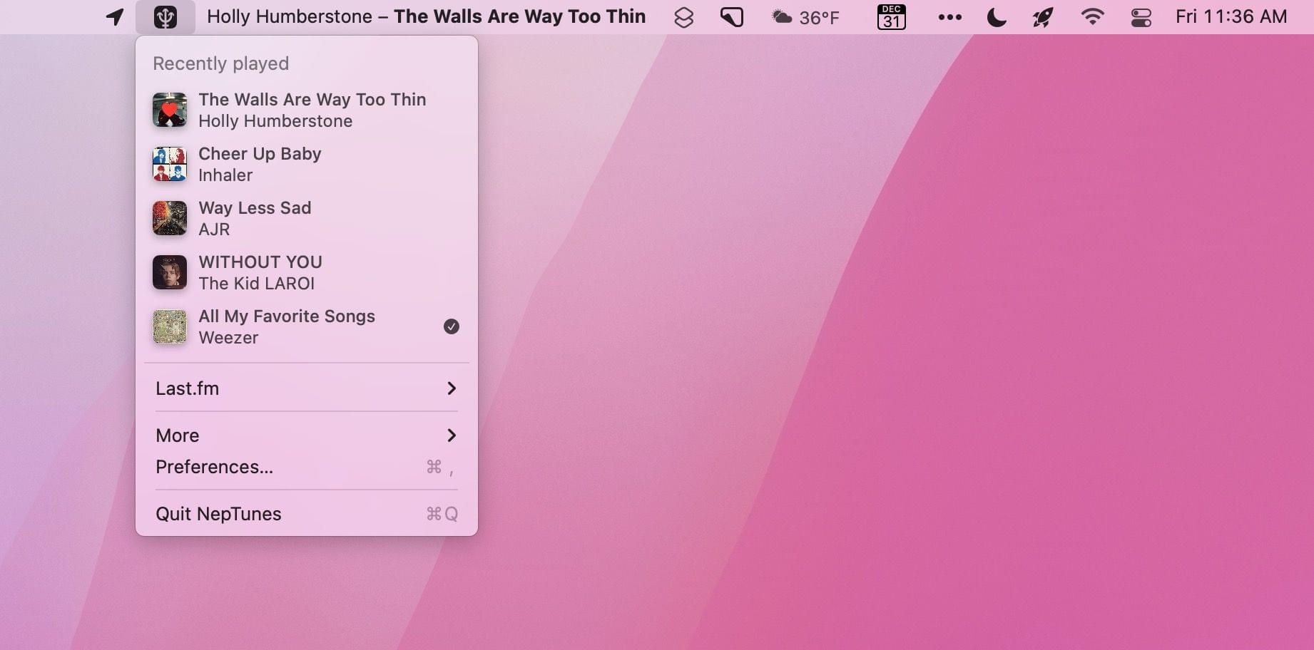 Managing Music From Your Mac’s Menu Bar