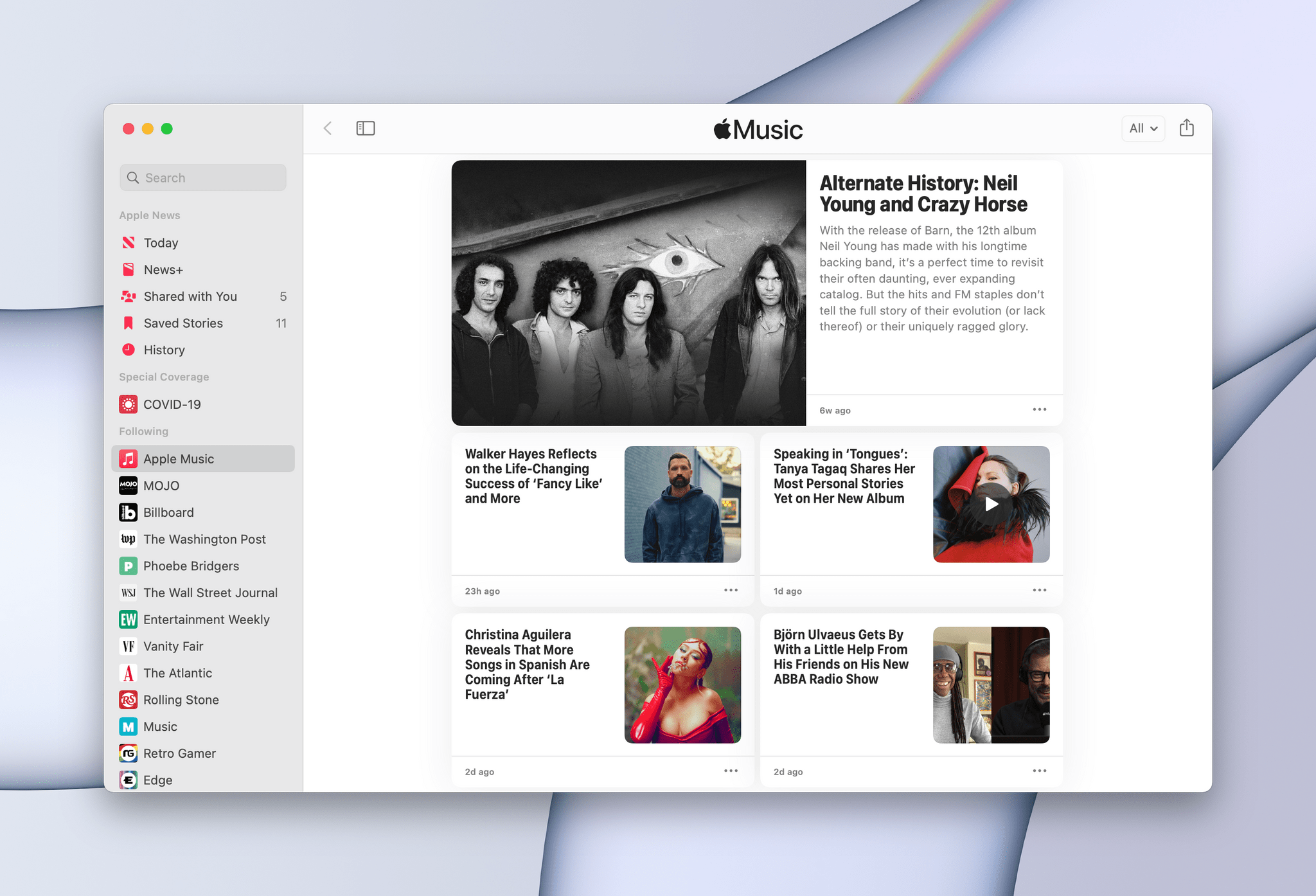 Apple Music on Apple News.