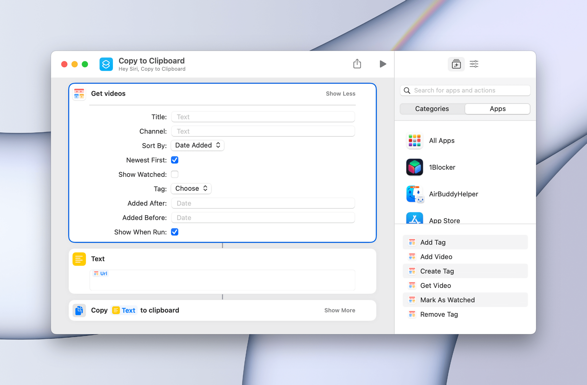 Play features a terrific set of Shortcuts actions.
