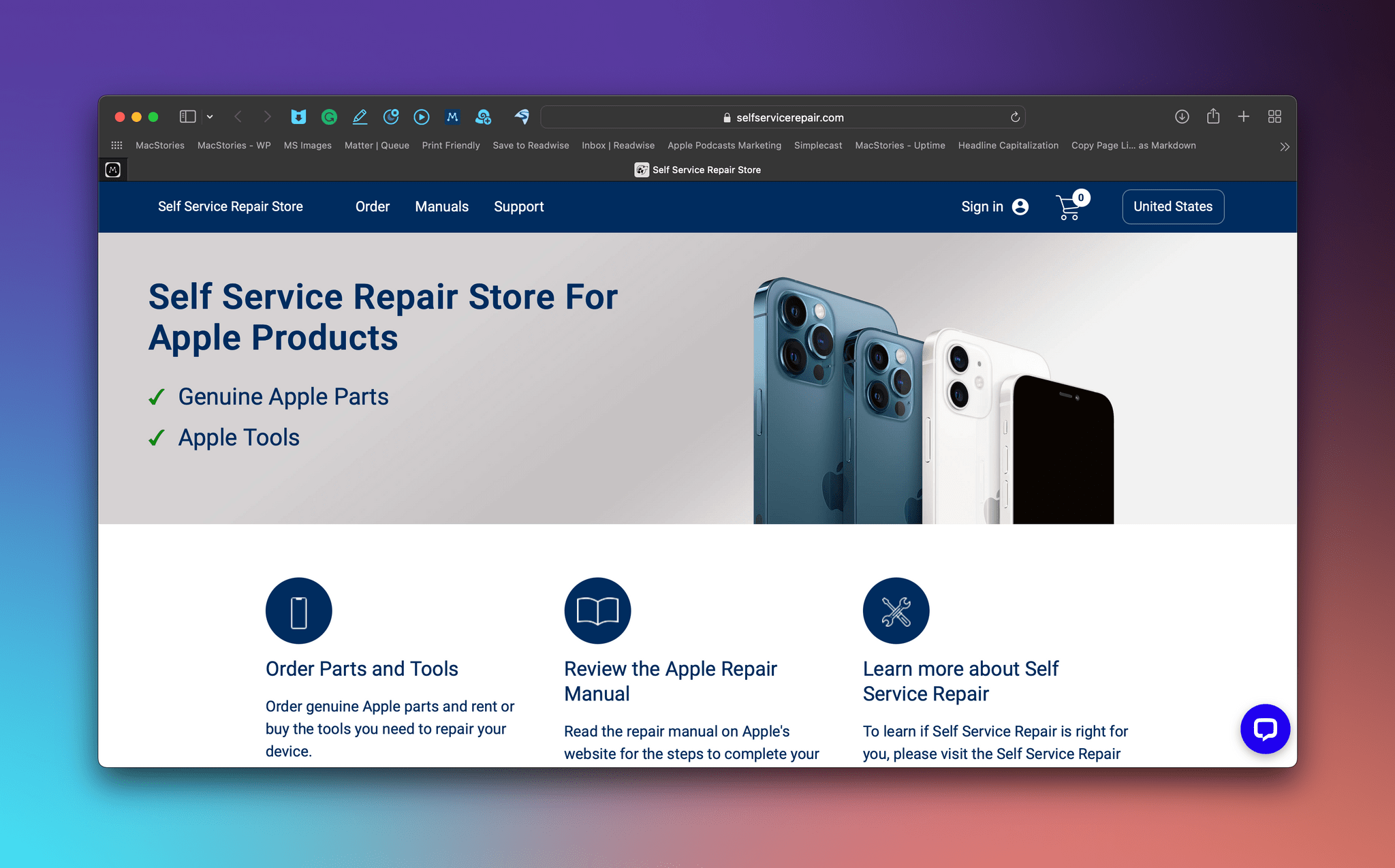 Apple's Self Service Repair Store.