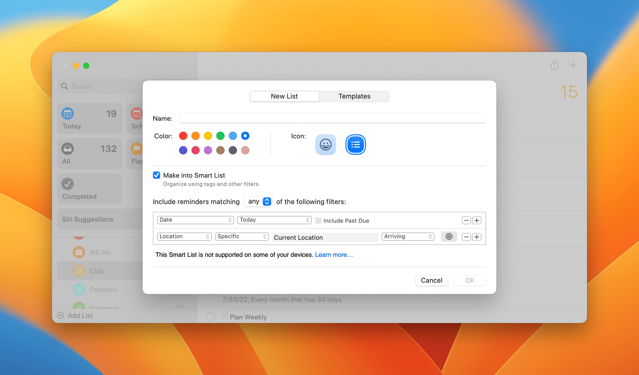 'Any' is now an option when setting up Smart List filters.