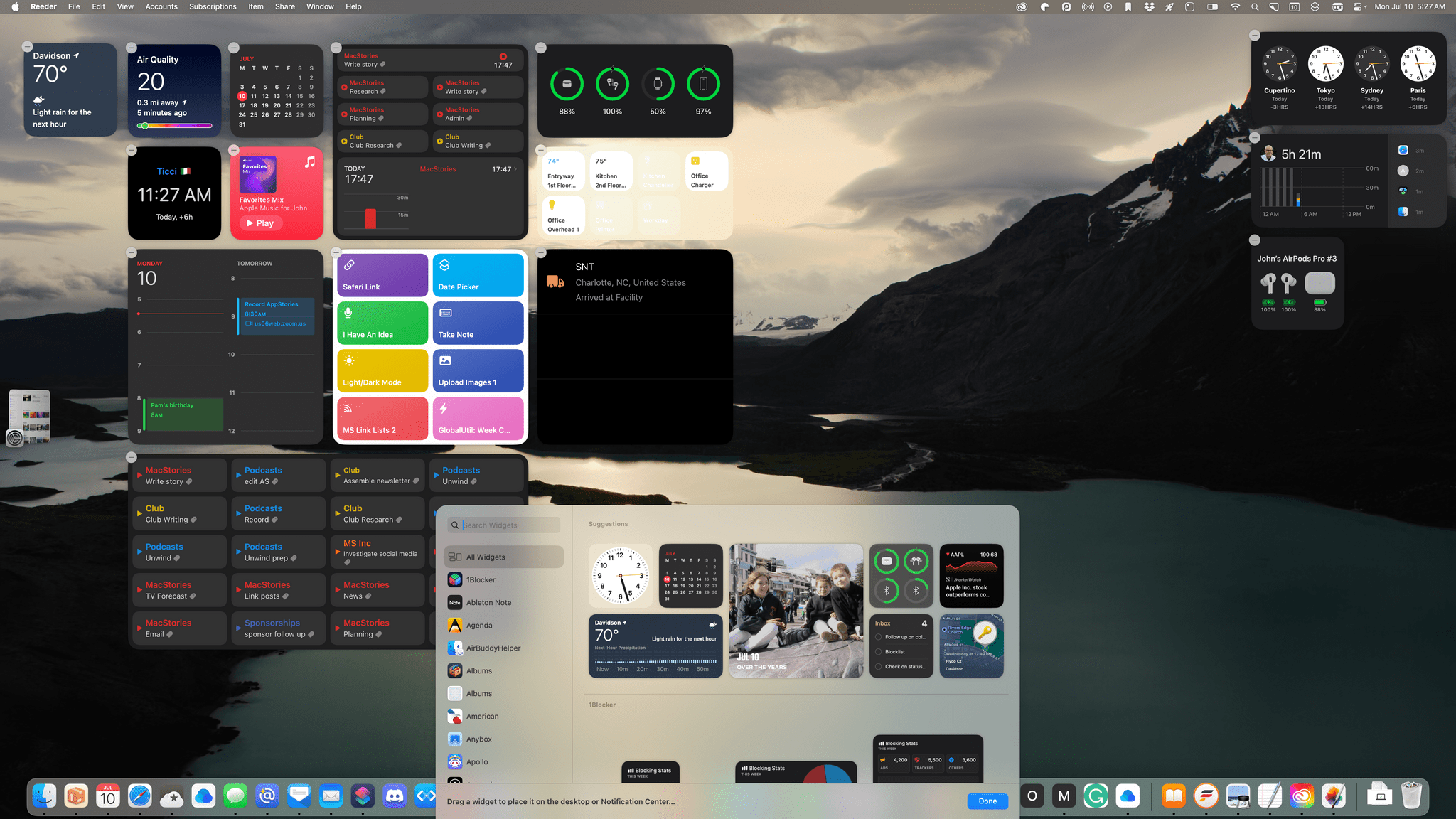 macOS Sonoma includes a new UI for managing widgets.