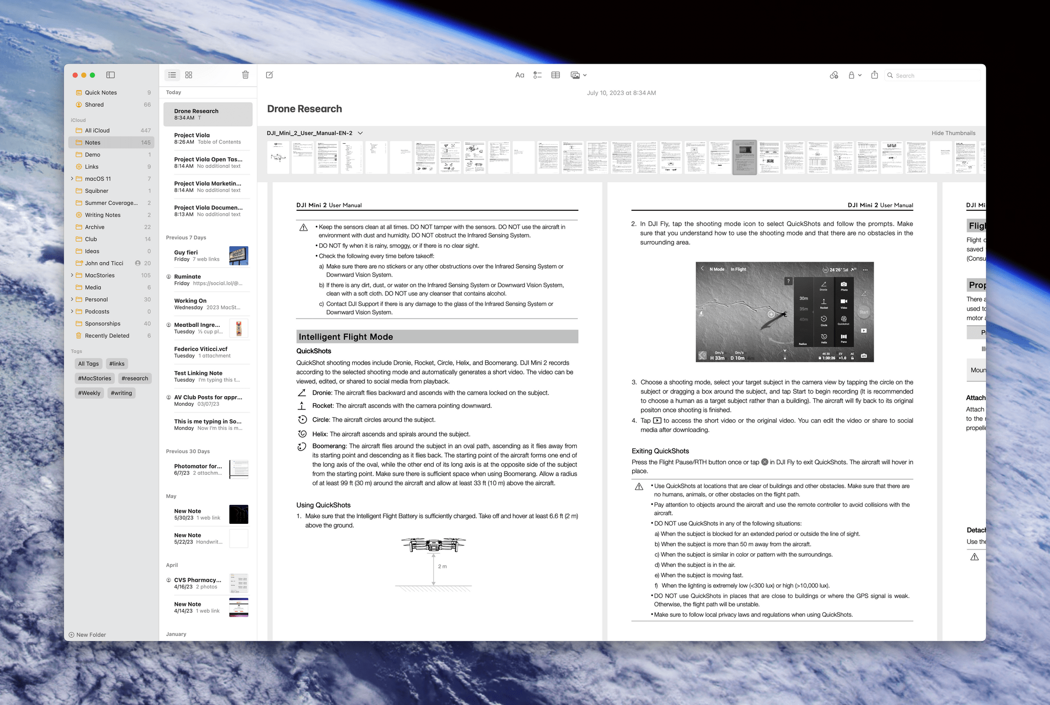 There are multiple ways to navigate a PDF, including by a thumbnail strip along the top of the document.