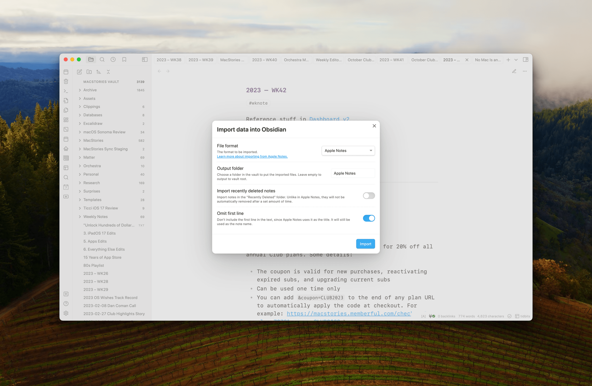 Obsidian的导入插件使您可以将Apple Notes转移到支持Markdown的任何笔记应用程序的照片