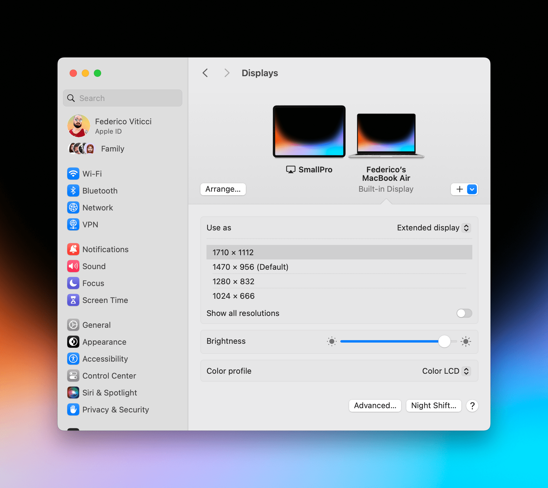 The ghost of the built-in display lives on in the System Settings app.